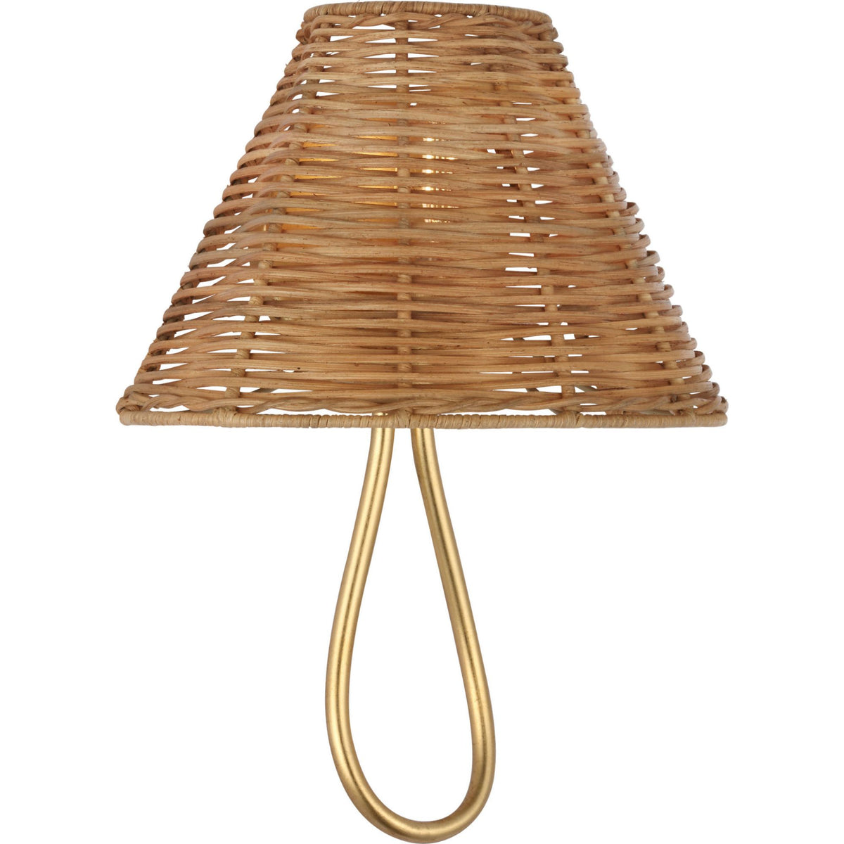 AERIN Jeanne 10" Single Sconce in Gild with Natural Wicker Shade W10" x H12.75" x E5.5"