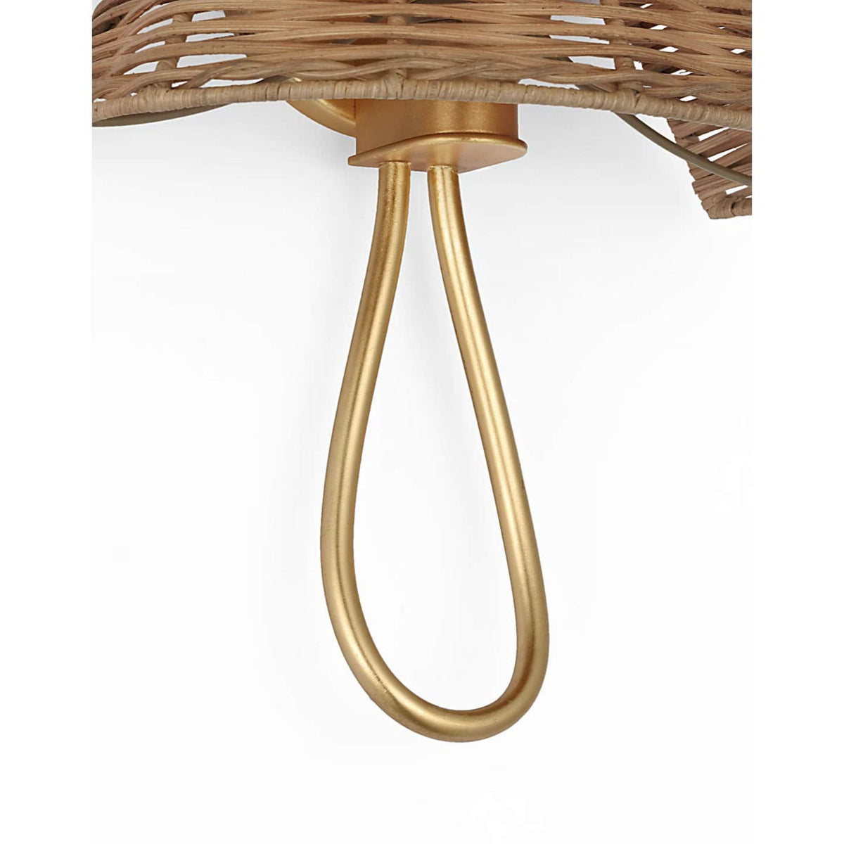 AERIN Jeanne 10" Single Sconce in Gild with Natural Wicker Shade W10" x H12.75" x E5.5"
