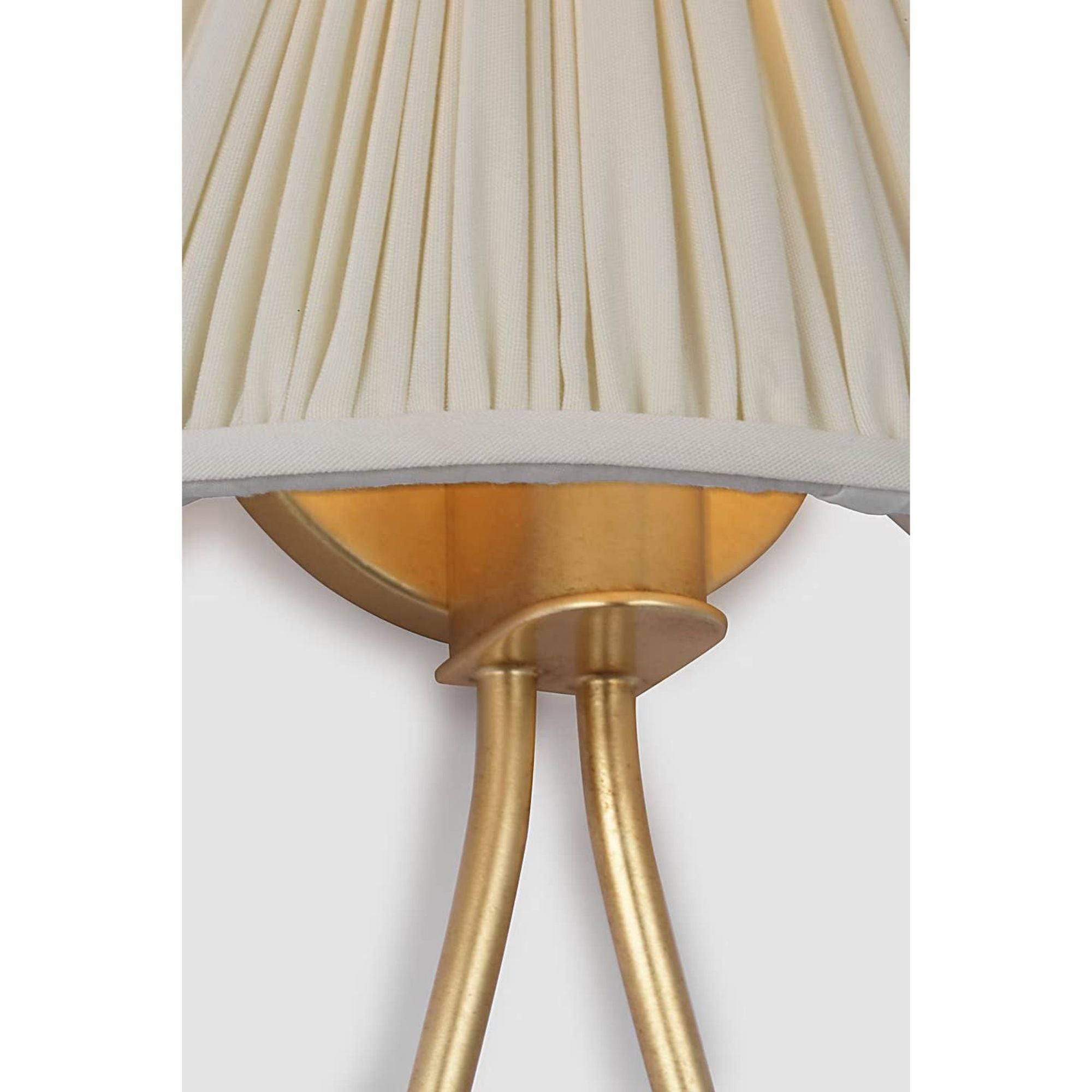 AERIN Jeanne 10" Single Sconce in Gild with Silk Pleated Shade W10" x H12.75" x E5.75"