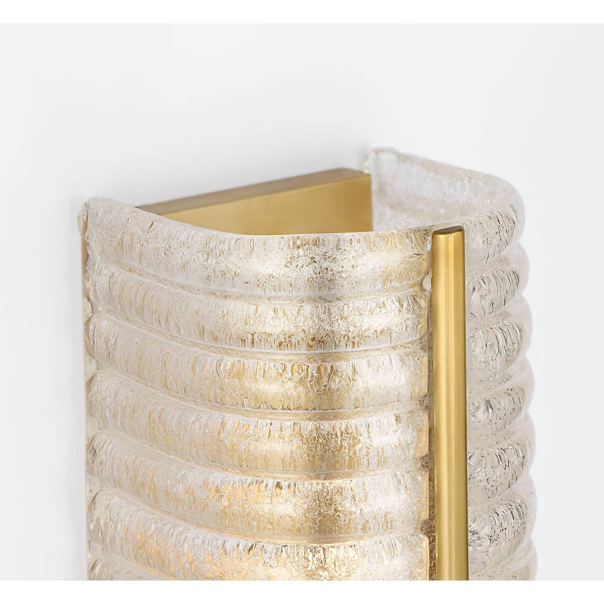AERIN Claude 20" Linear Sconce in Hand-Rubbed Antique Brass with Clear Graniglia Glass W5.5" x H20" x E4.75"
