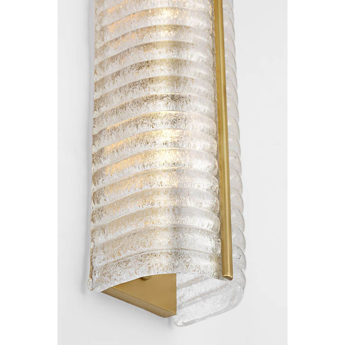 AERIN Claude 20" Linear Sconce in Hand-Rubbed Antique Brass with Clear Graniglia Glass W5.5" x H20" x E4.75"
