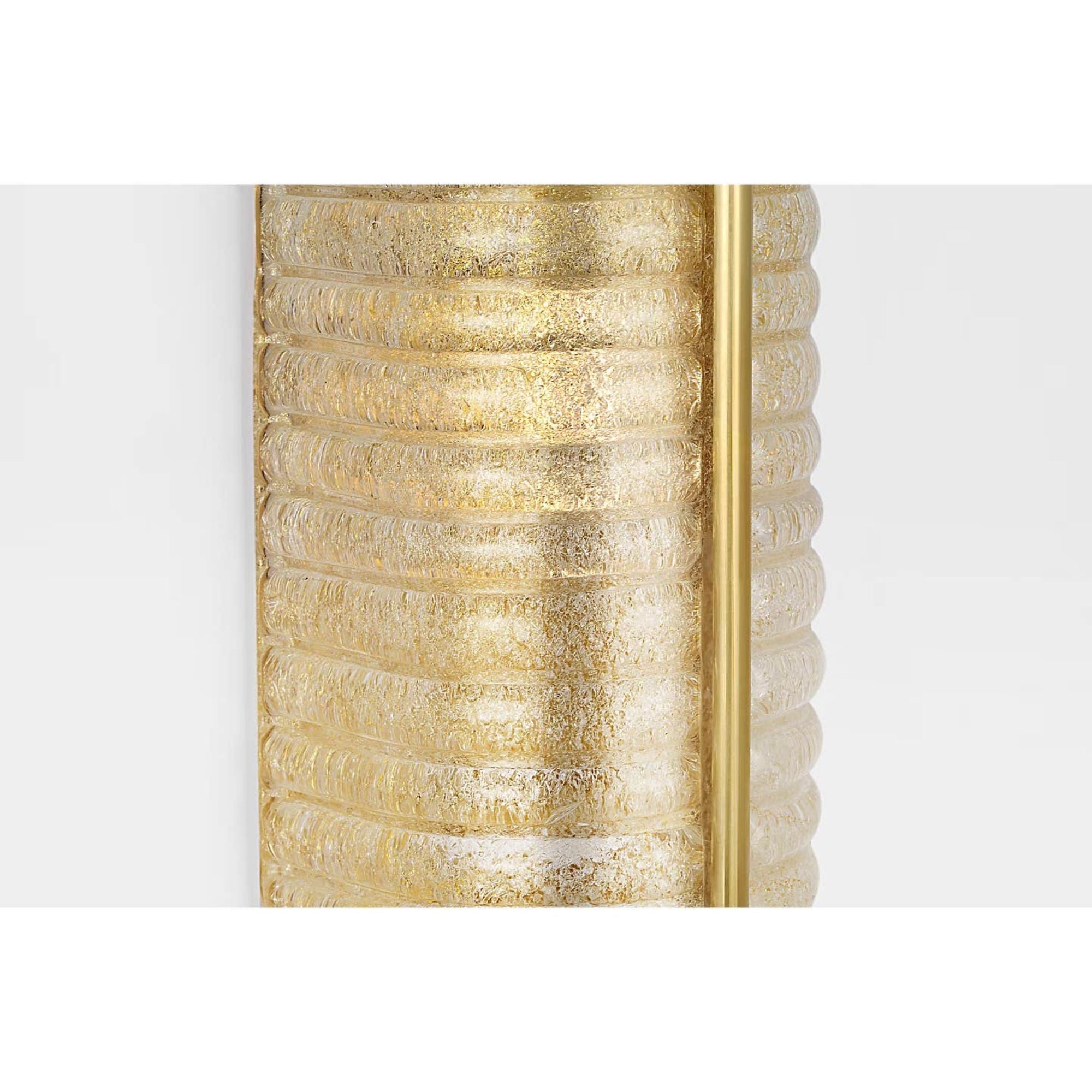 AERIN Claude 20" Linear Sconce in Hand-Rubbed Antique Brass with Gold Graniglia Glass W5.5" x H20" x E4.75"