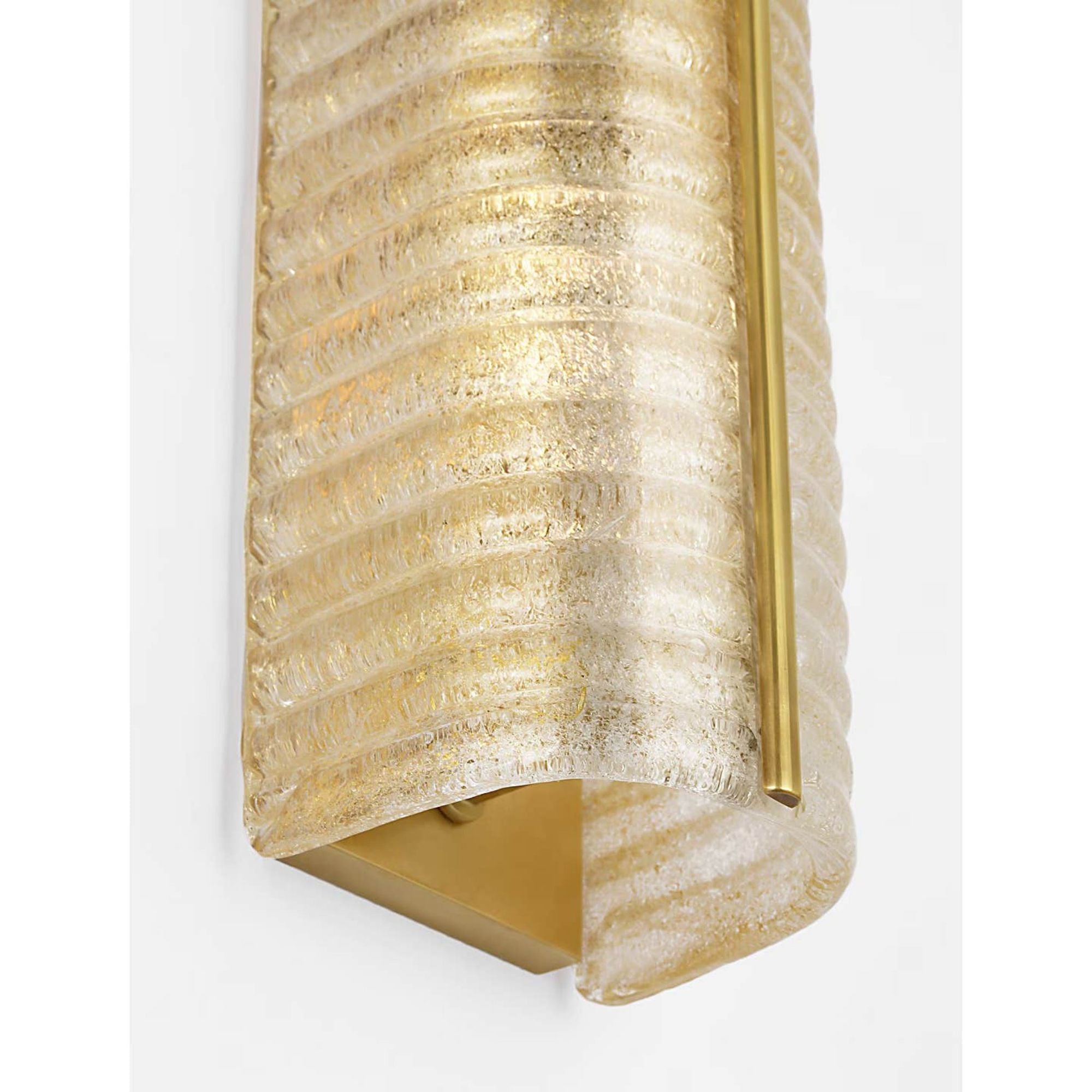 AERIN Claude 20" Linear Sconce in Hand-Rubbed Antique Brass with Gold Graniglia Glass W5.5" x H20" x E4.75"
