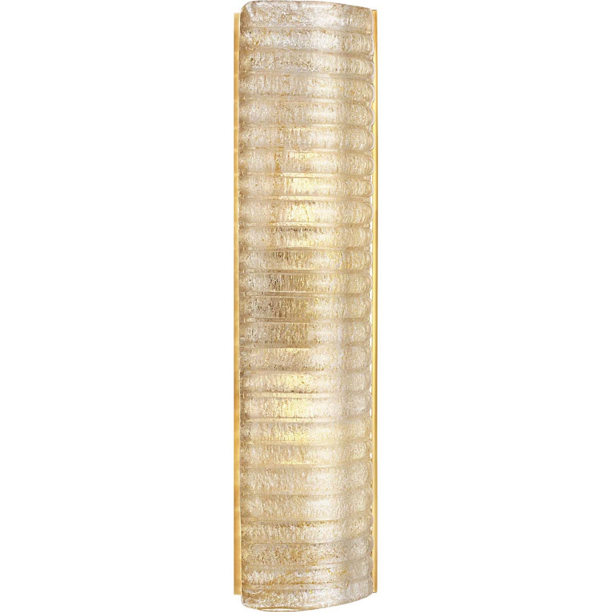 AERIN Claude 20" Linear Sconce in Hand-Rubbed Antique Brass with Gold Graniglia Glass W5.5" x H20" x E4.75"
