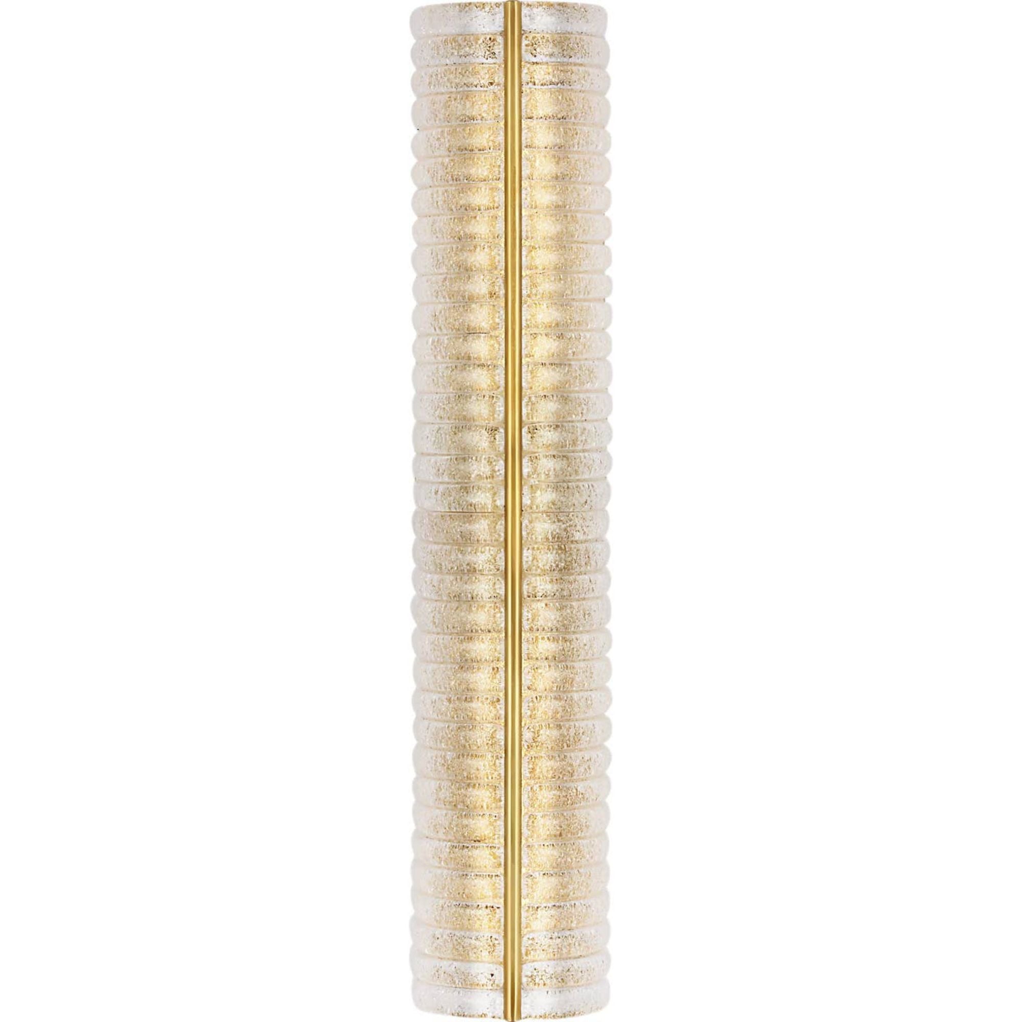 AERIN Claude 27" Linear Sconce in Hand-Rubbed Antique Brass with Clear Graniglia Glass W5.5" x H27" x E4.75"
