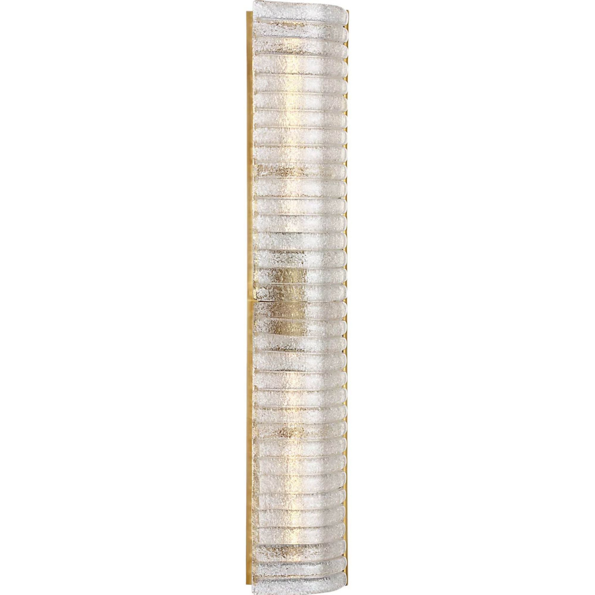 AERIN Claude 27" Linear Sconce in Hand-Rubbed Antique Brass with Clear Graniglia Glass W5.5" x H27" x E4.75"
