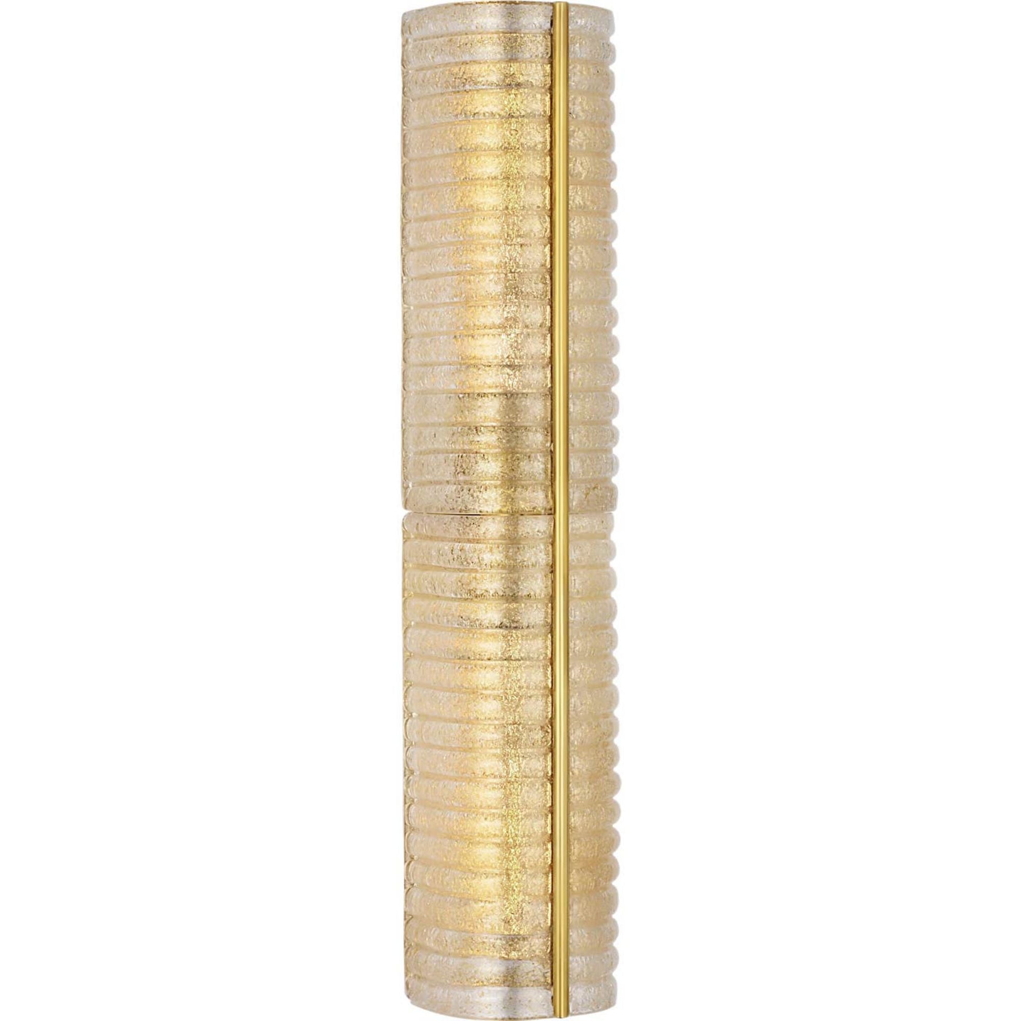 AERIN Claude 27" Linear Sconce in Hand-Rubbed Antique Brass with Gold Graniglia Glass W5.5" x H27" x E4.75"