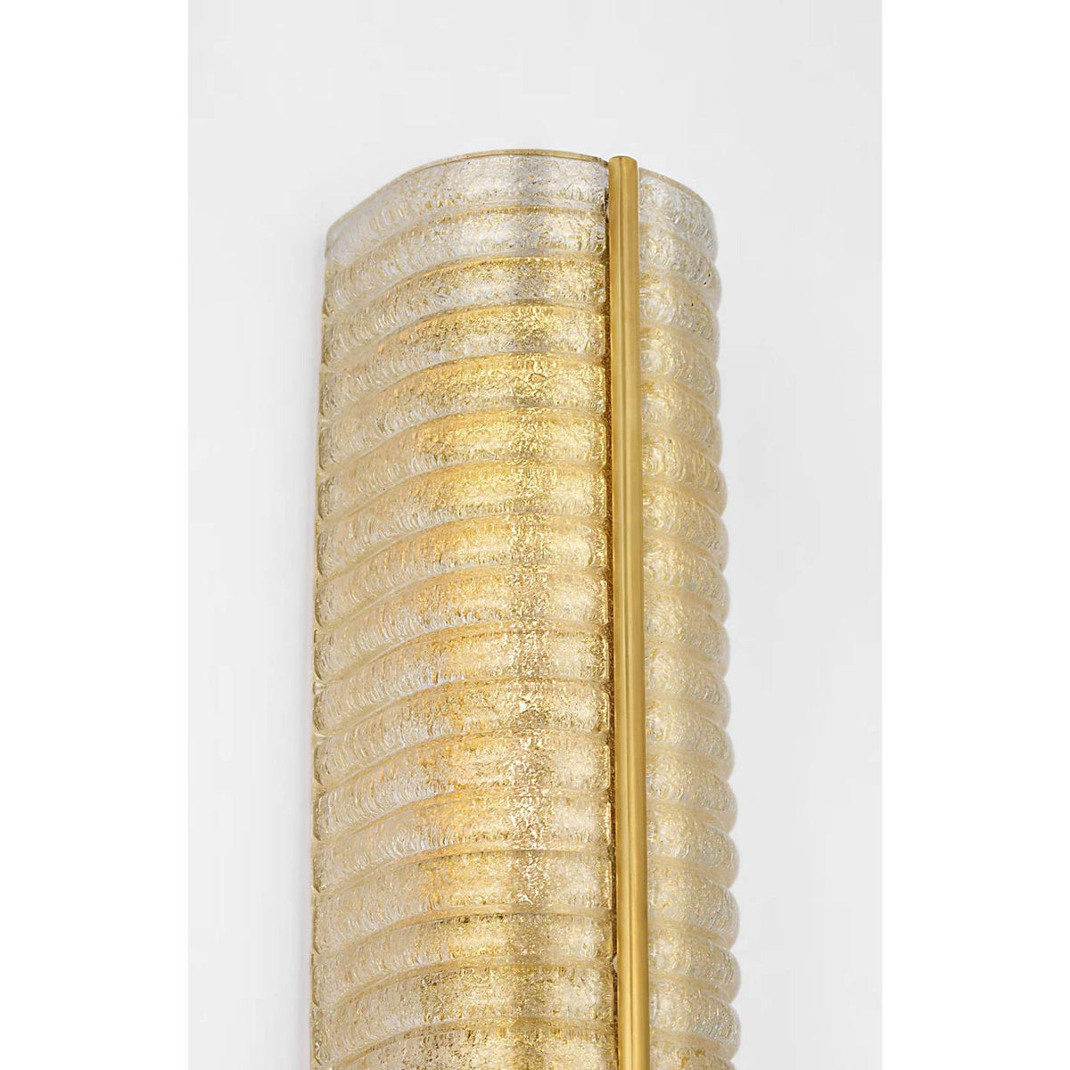 AERIN Claude 27" Linear Sconce in Hand-Rubbed Antique Brass with Gold Graniglia Glass W5.5" x H27" x E4.75"