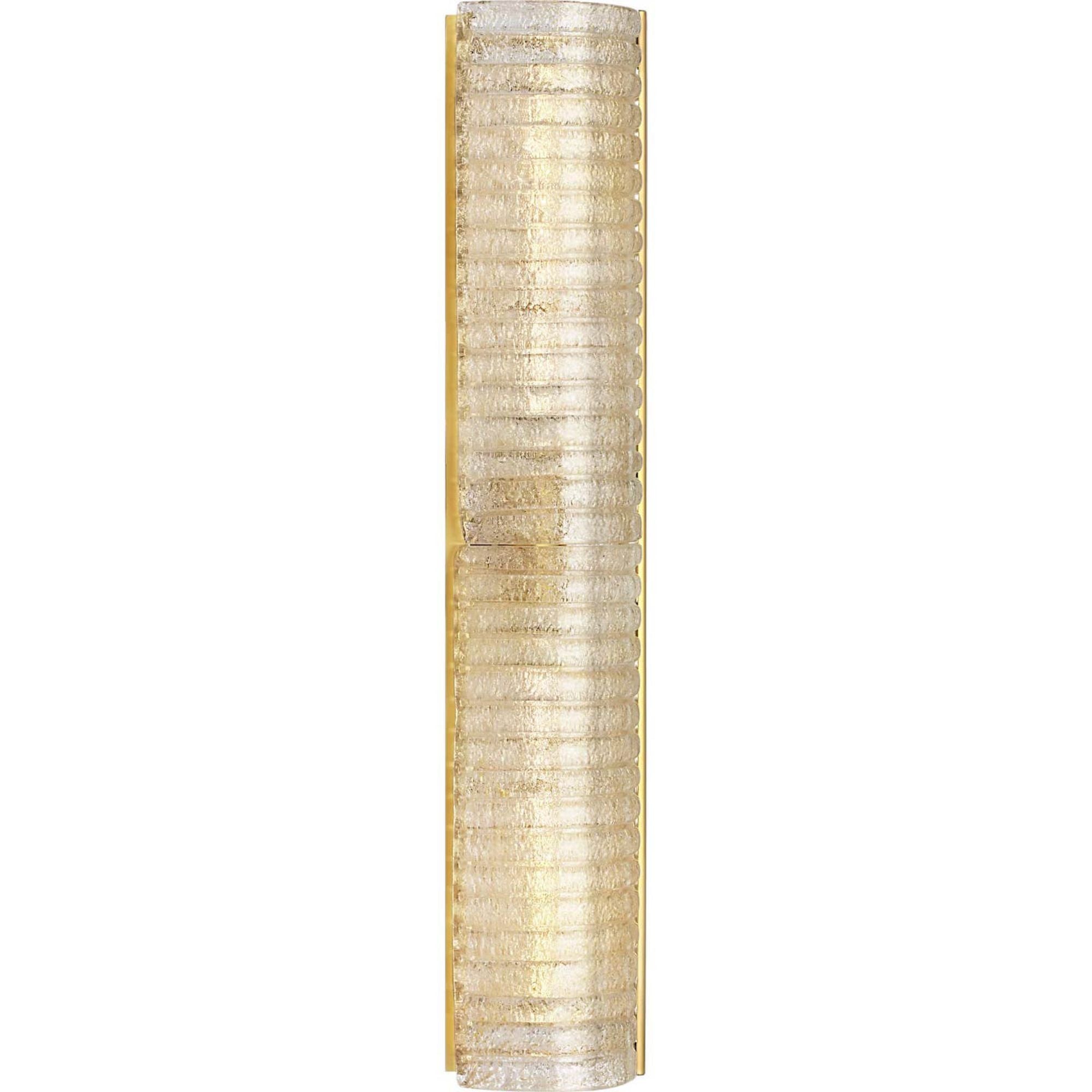 AERIN Claude 27" Linear Sconce in Hand-Rubbed Antique Brass with Gold Graniglia Glass W5.5" x H27" x E4.75"