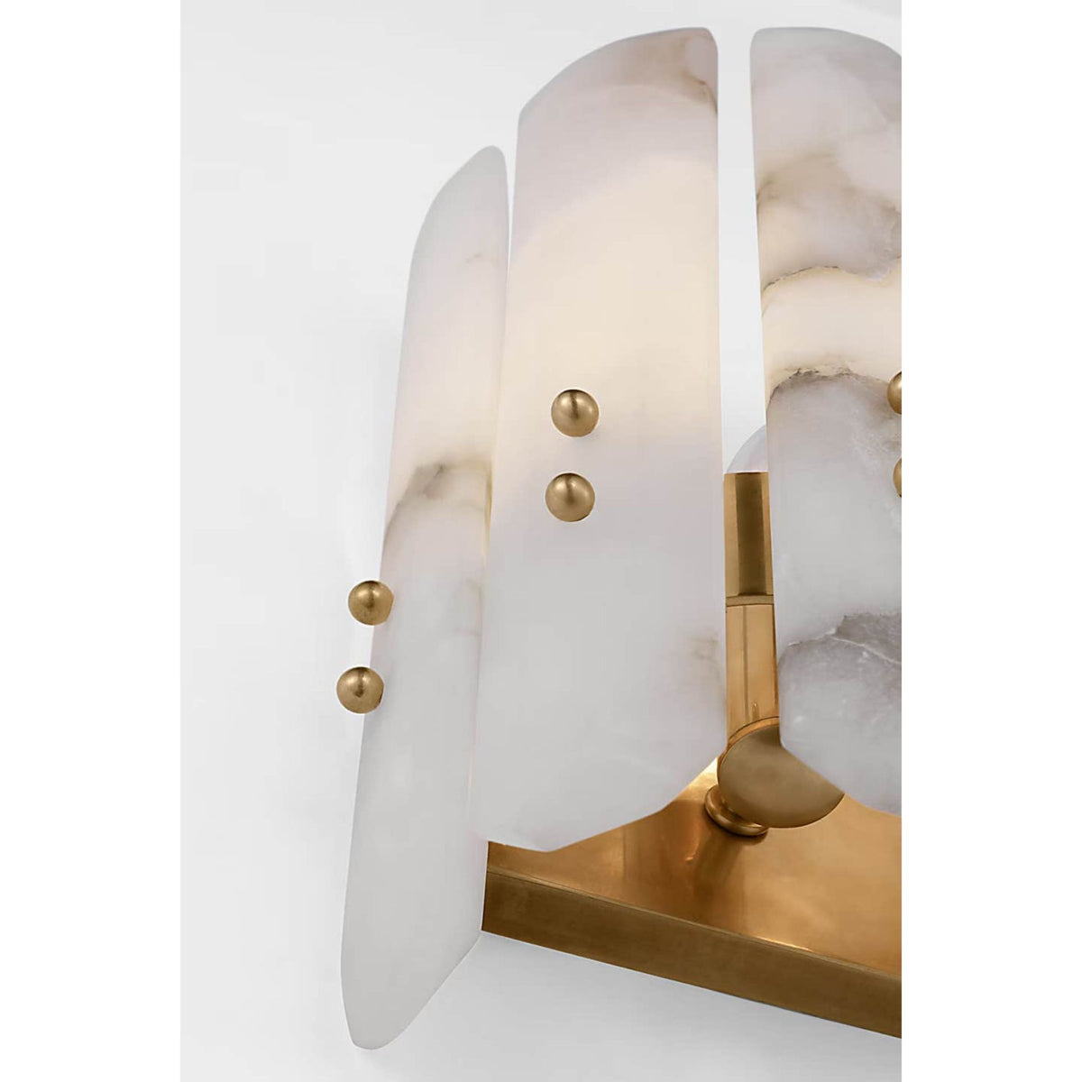 AERIN Bonnington Wall Sconce in Hand-Rubbed Antique Brass with Alabaster W6.75" x H12" x E4.75"