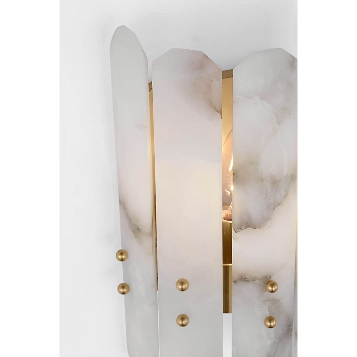 AERIN Bonnington Wall Sconce in Hand-Rubbed Antique Brass with Alabaster W6.75" x H12" x E4.75"