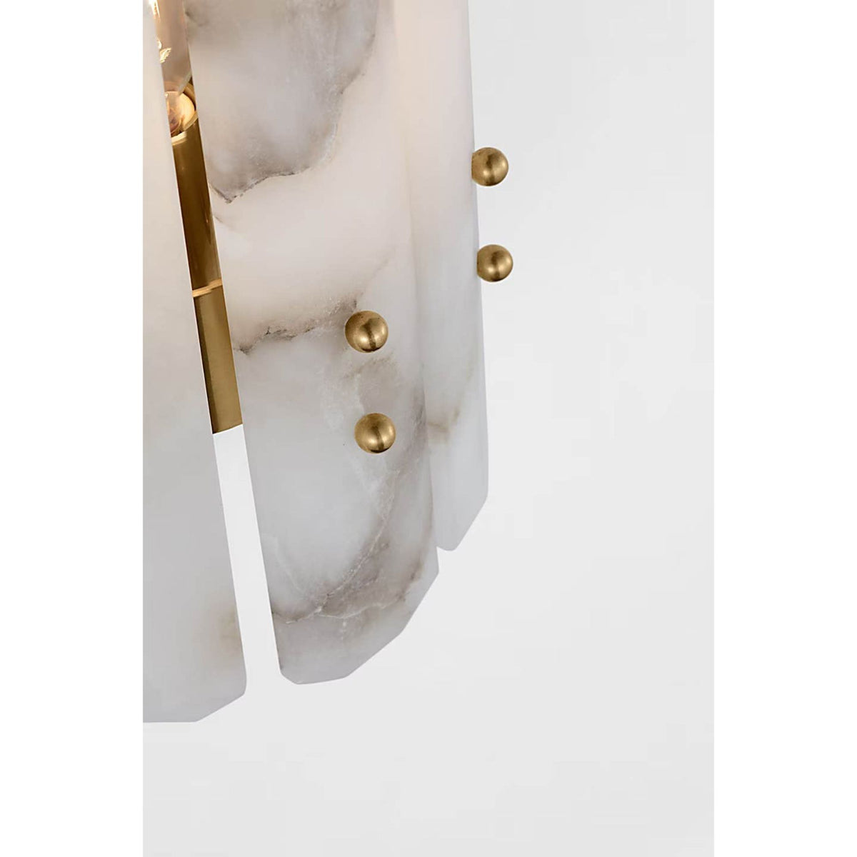AERIN Bonnington Wall Sconce in Hand-Rubbed Antique Brass with Alabaster W6.75" x H12" x E4.75"