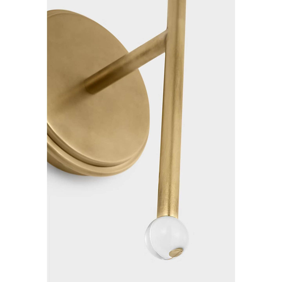 AERIN Brisa 20" Torch Sconce in Hand-Rubbed Antique Brass with White Strie Glass Shade W7" x H20" x E7.75"