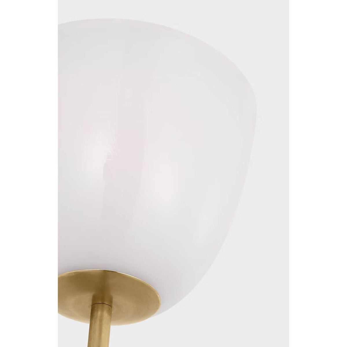 AERIN Brisa 20" Torch Sconce in Hand-Rubbed Antique Brass with White Strie Glass Shade W7" x H20" x E7.75"