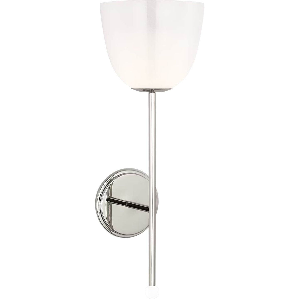 AERIN Brisa 20" Torch Sconce in Polished Nickel with White Strie Glass Shade W7" x H20" x E7.75"