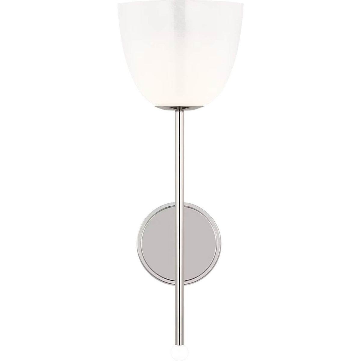 AERIN Brisa 20" Torch Sconce in Polished Nickel with White Strie Glass Shade W7" x H20" x E7.75"