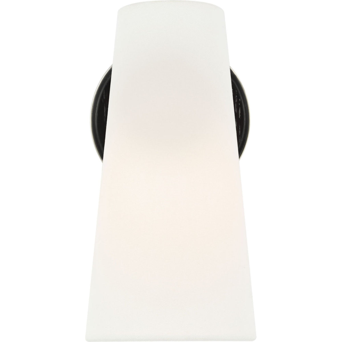 AERIN Olina 10" Sconce in Polished Nickel and Ebony with Linen Shade W5" x H9.75" x E9"