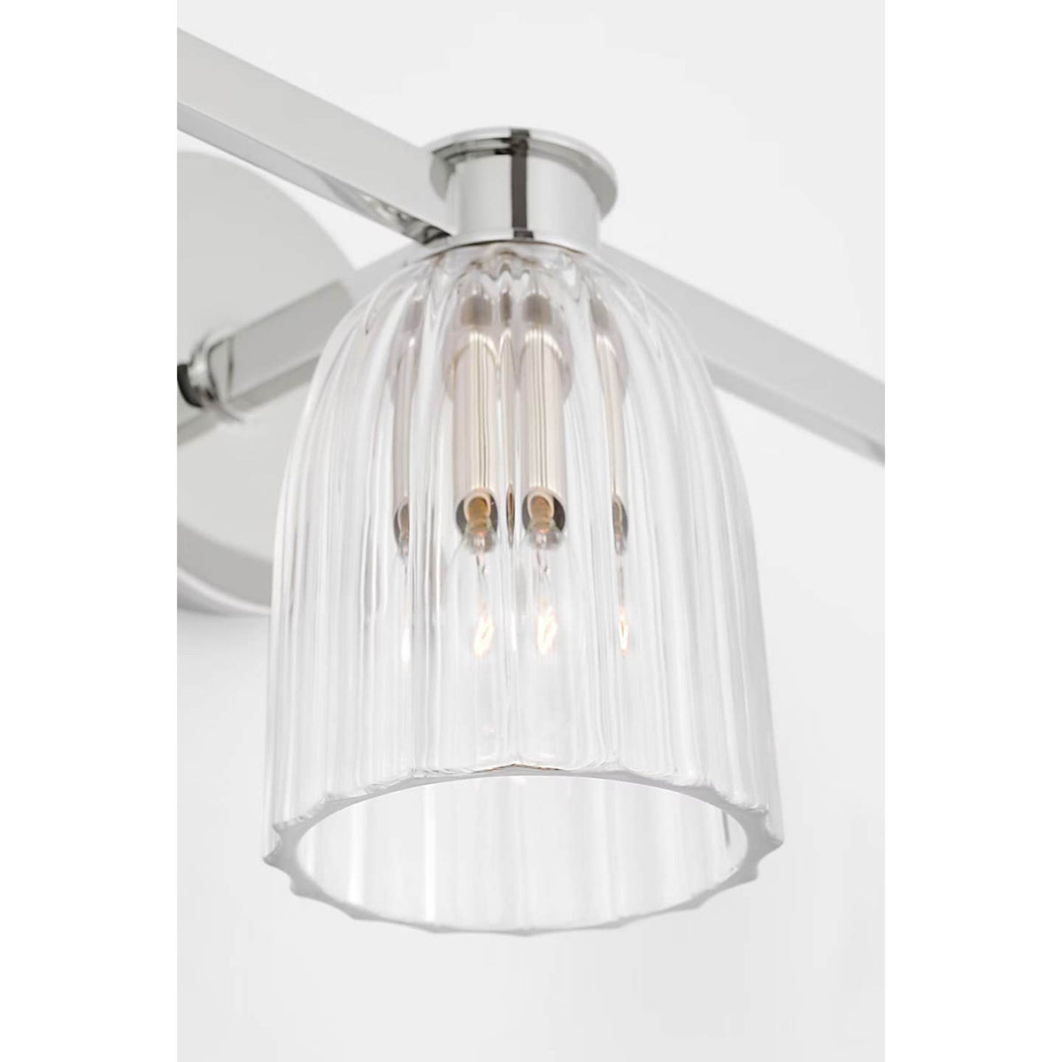 AERIN Asalea Triple Vanity Light in Polished Nickel with Clear Glass W21" x H8.5" x E7"
