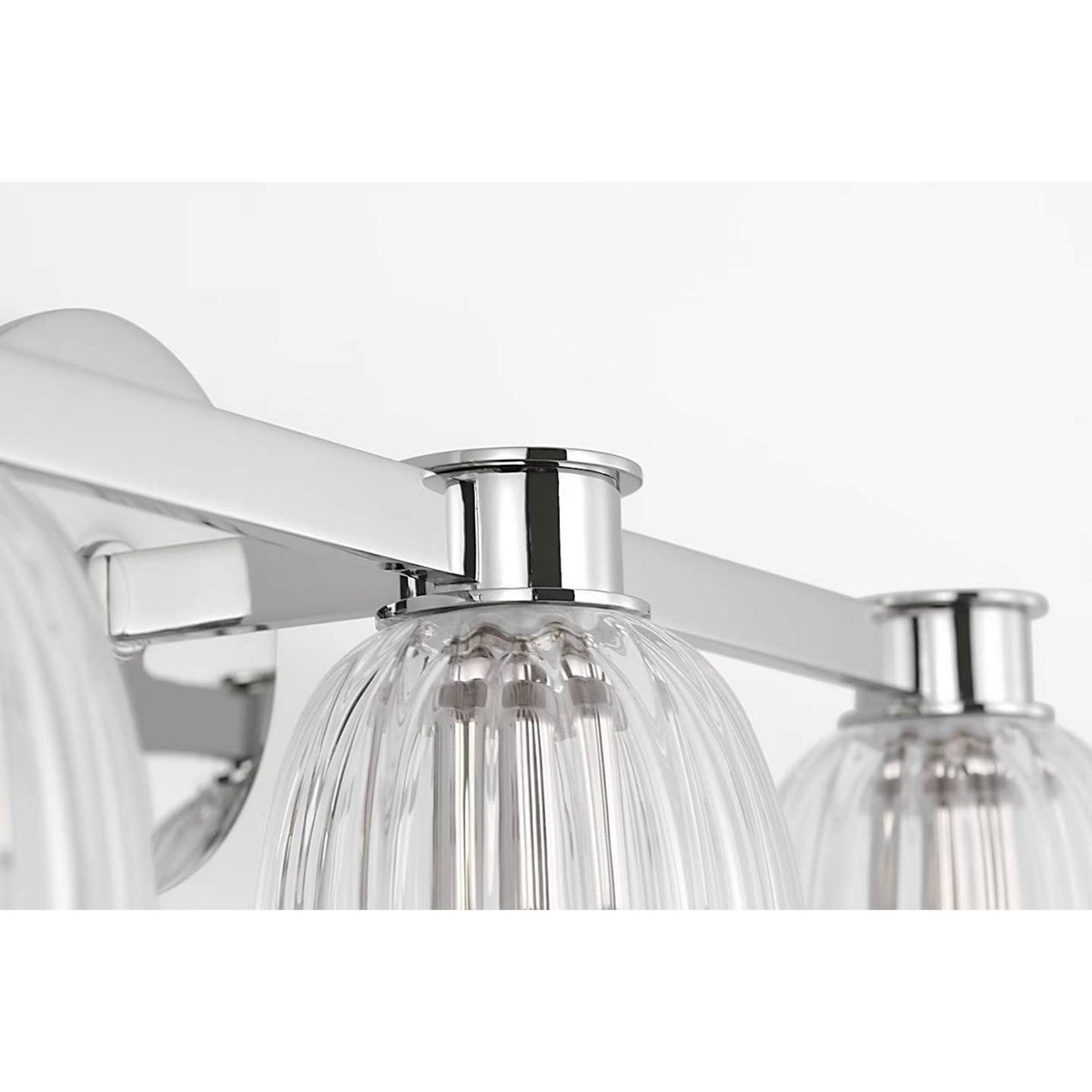 AERIN Asalea Triple Vanity Light in Polished Nickel with Clear Glass W21" x H8.5" x E7"