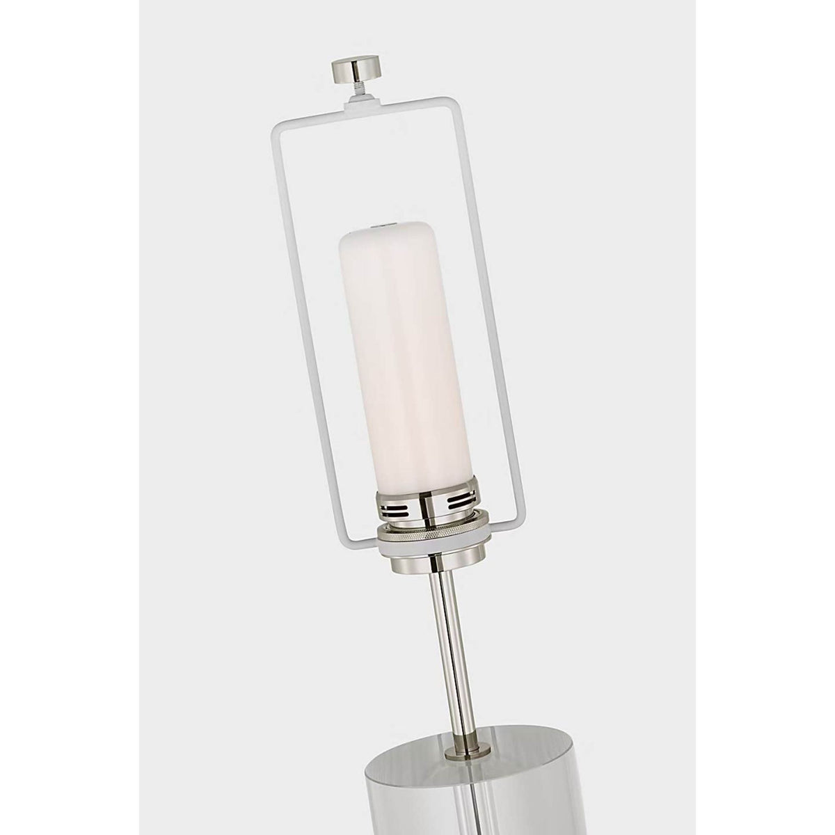 AERIN Lineham Cordless Table Lamp in Crystal and Polished Nickel with Linen Shade W18" x H29.5"