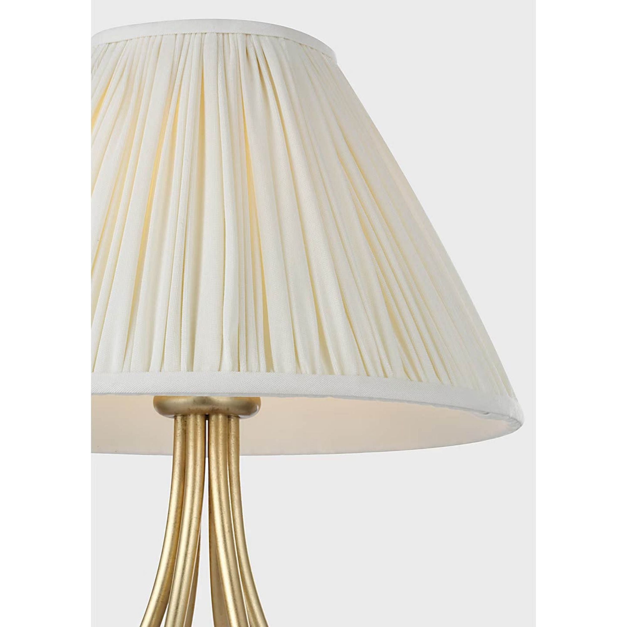 AERIN Jeanne 13" Cordless Accent Lamp in Gild with Silk Pleated Shade W10" x H13.25"
