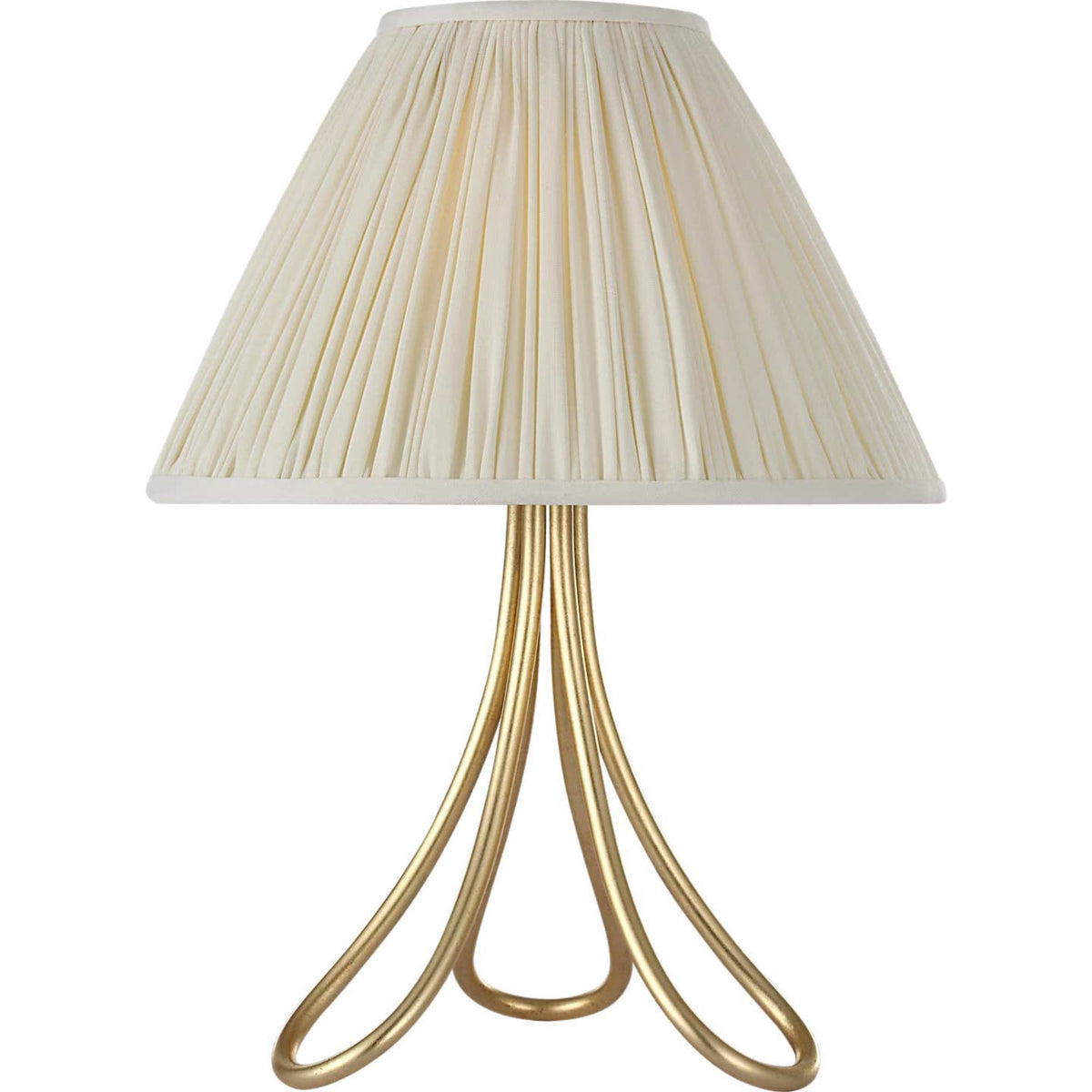 AERIN Jeanne 13" Cordless Accent Lamp in Gild with Silk Pleated Shade W10" x H13.25"
