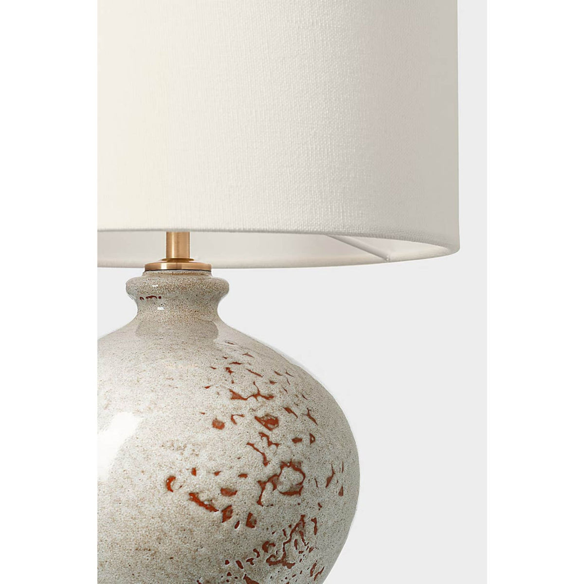 AERIN Gaios 13" Cordless Accent Lamp in Pharaoh White with Linen Shade W9" x H12.5"