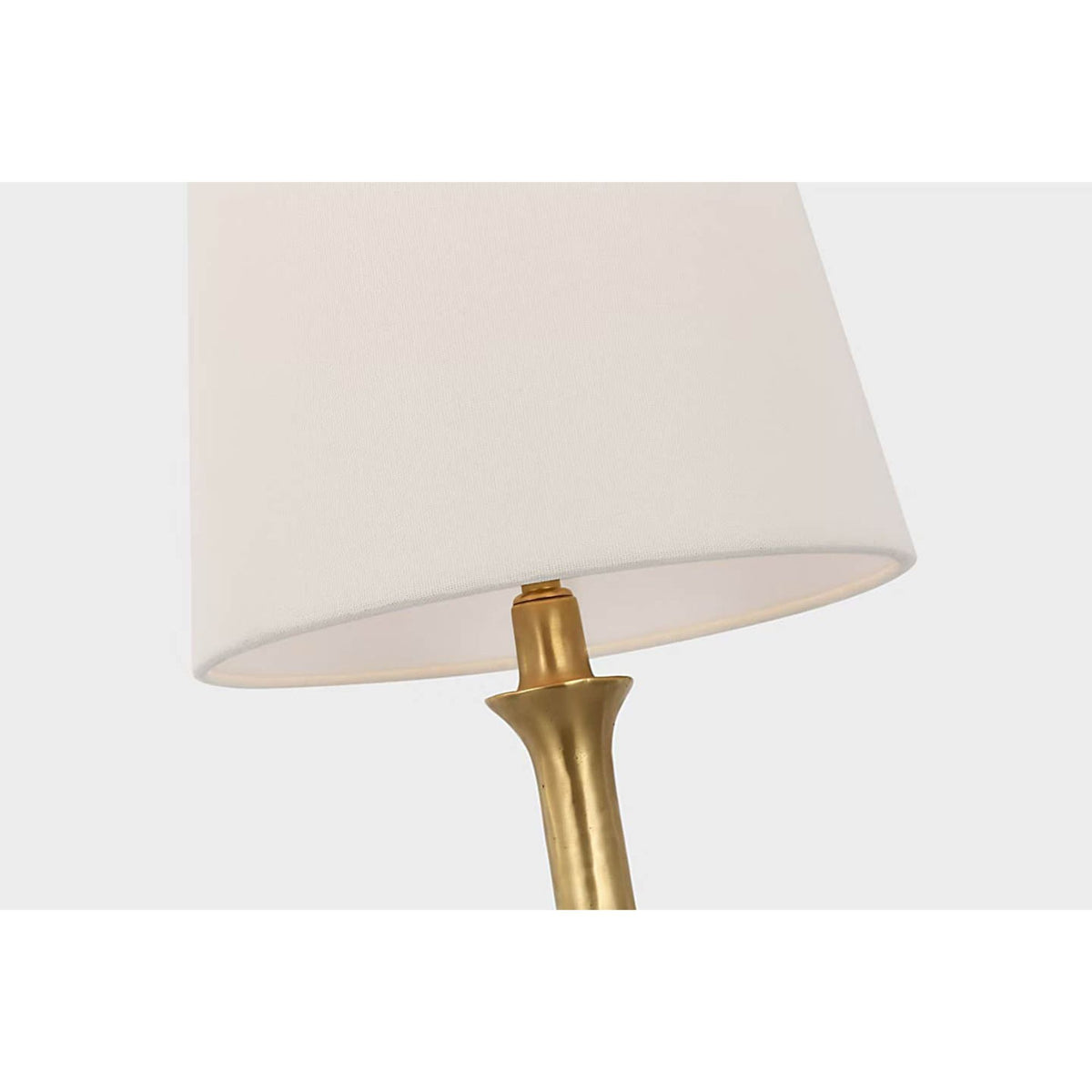 AERIN Mathilde 27" Table Lamp in Hand-Rubbed Antique Brass with Linen Shade W9" x H27.25"