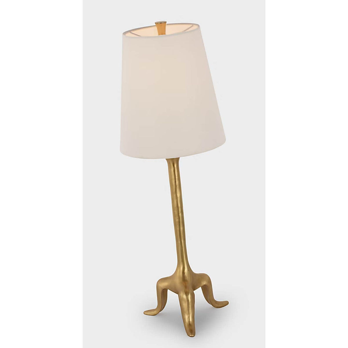 AERIN Mathilde 27" Table Lamp in Hand-Rubbed Antique Brass with Linen Shade W9" x H27.25"