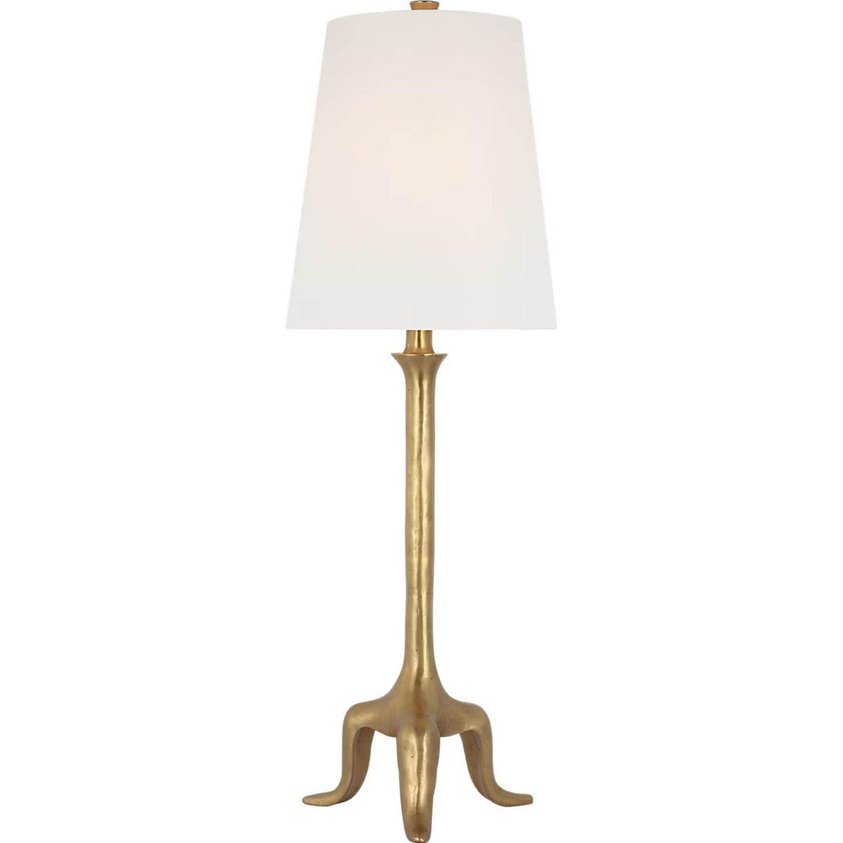 AERIN Mathilde 27" Table Lamp in Hand-Rubbed Antique Brass with Linen Shade W9" x H27.25"