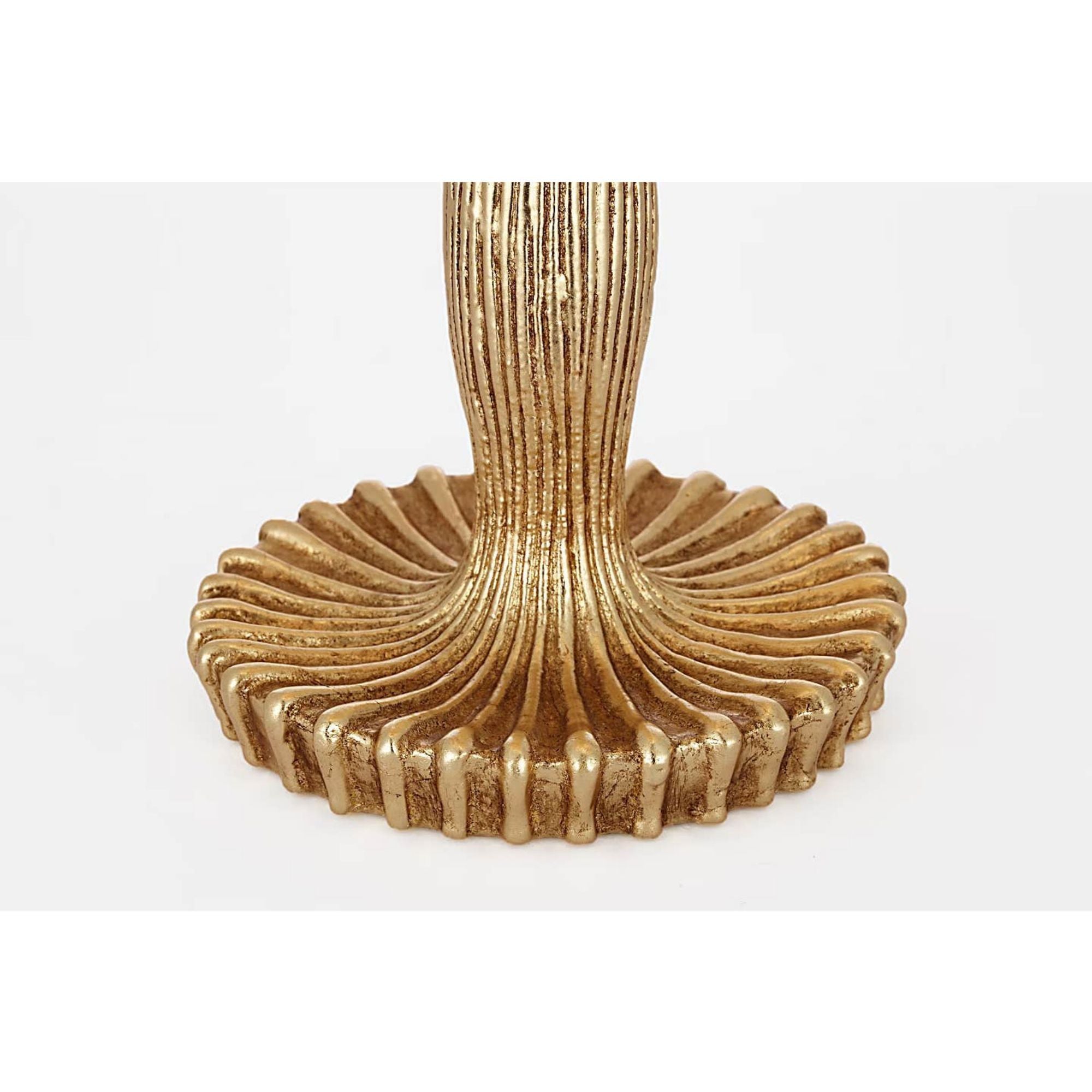 AERIN Ovid 14" Cordless Accent Lamp in Gold Lustre with Silk Pleated Shade W6.75" x H14"