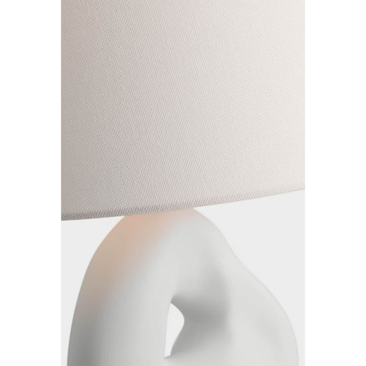 AERIN Adria 16" Table Lamp in Plaster White with Linen Shade W9" x H16"