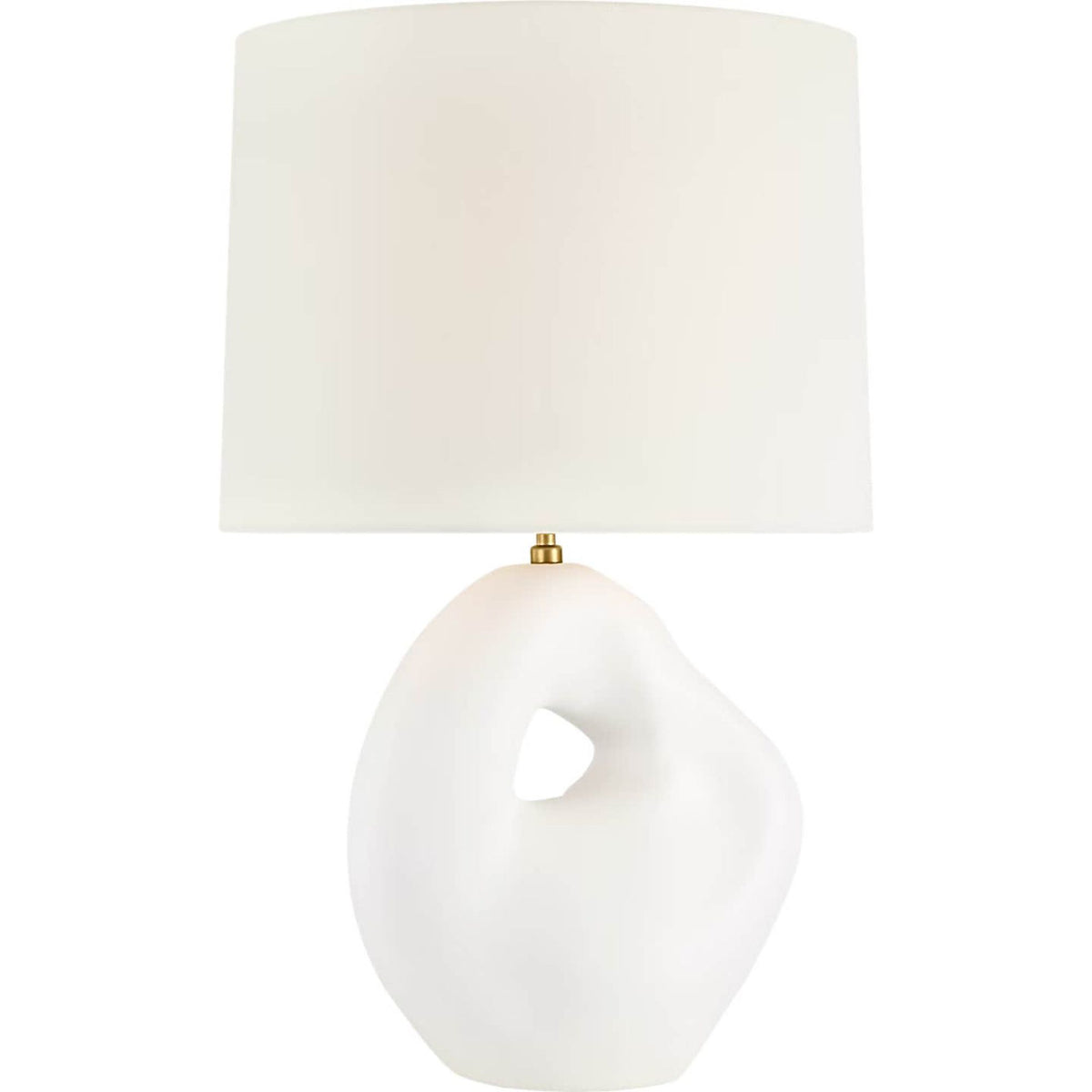 AERIN Adria 25" Cordless Table Lamp in Plaster White with Linen Shade W15.25" x H25.25"