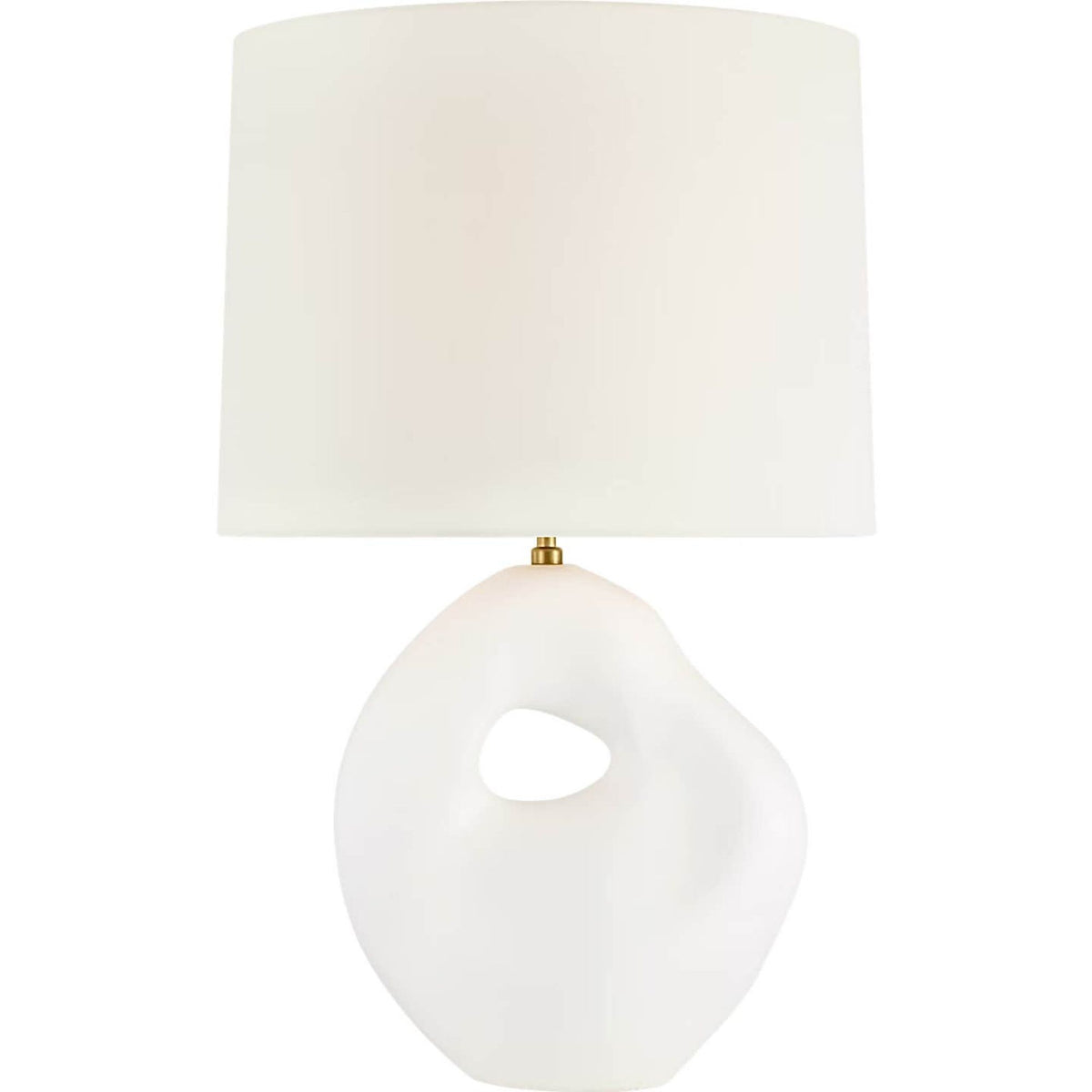 AERIN Adria 25" Cordless Table Lamp in Plaster White with Linen Shade W15.25" x H25.25"