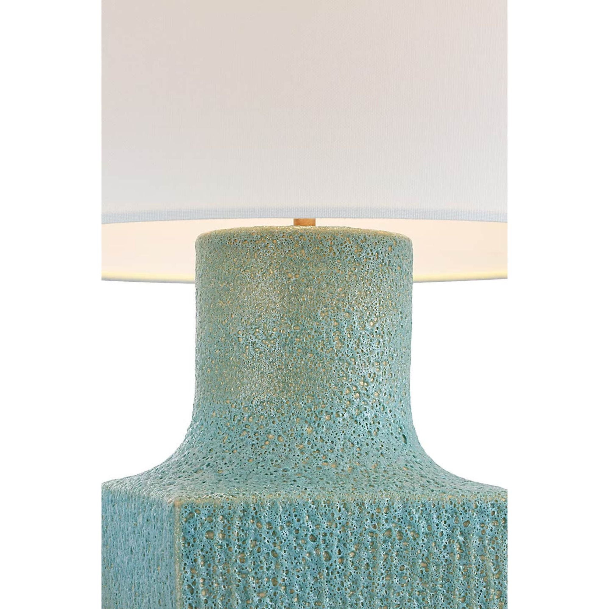 AERIN Aviva 24" Table Lamp in Volcanic Turquoise with Linen Shade W16.5" x H24"