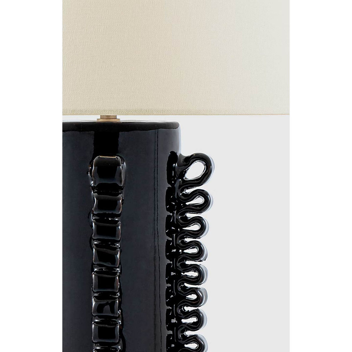 AERIN Amandine 25" Table Lamp in Raven Black with Linen Shade W15" x H24.75"