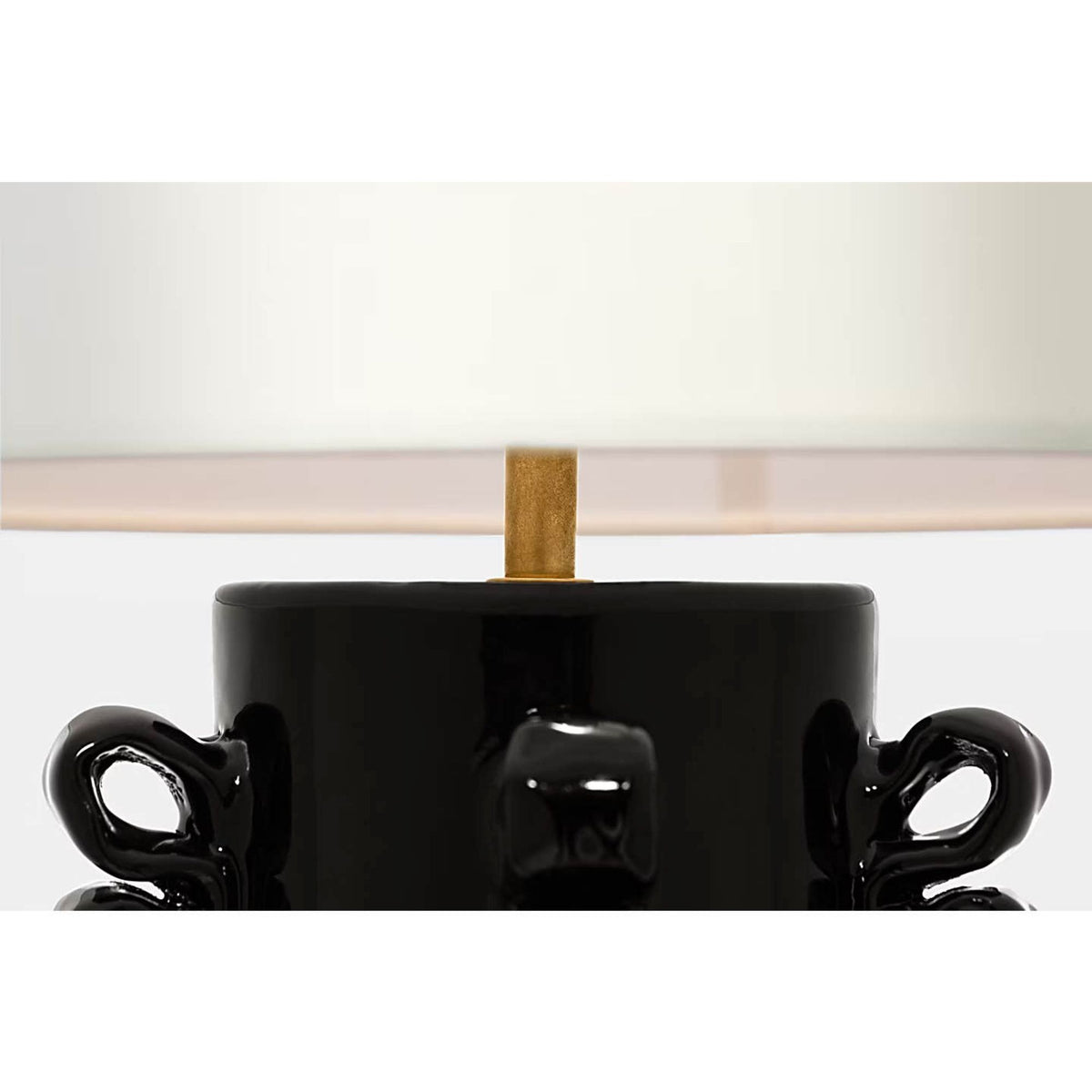 AERIN Amandine 25" Table Lamp in Raven Black with Linen Shade W15" x H24.75"