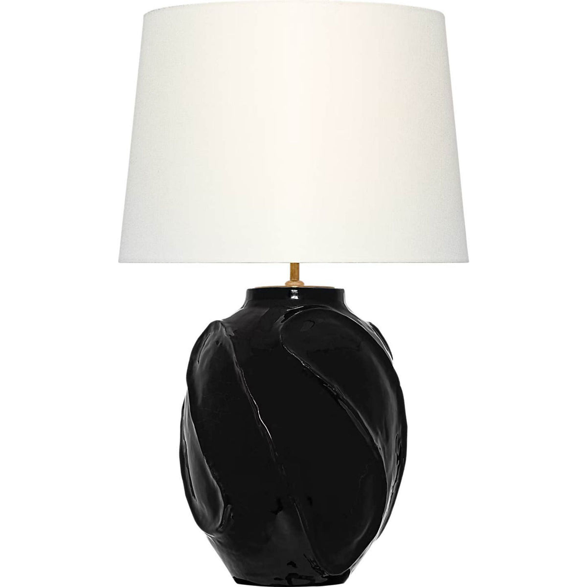 AERIN Idalia 28" Sculpted Table Lamp in Raven Black with Linen Shade W17" x H28.25"