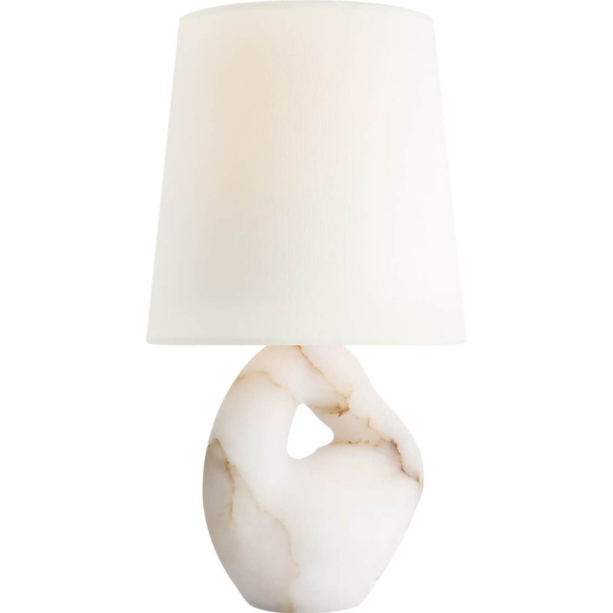 AERIN Adria 16" Table Lamp in Alabaster with Linen Shade W9" x H16"