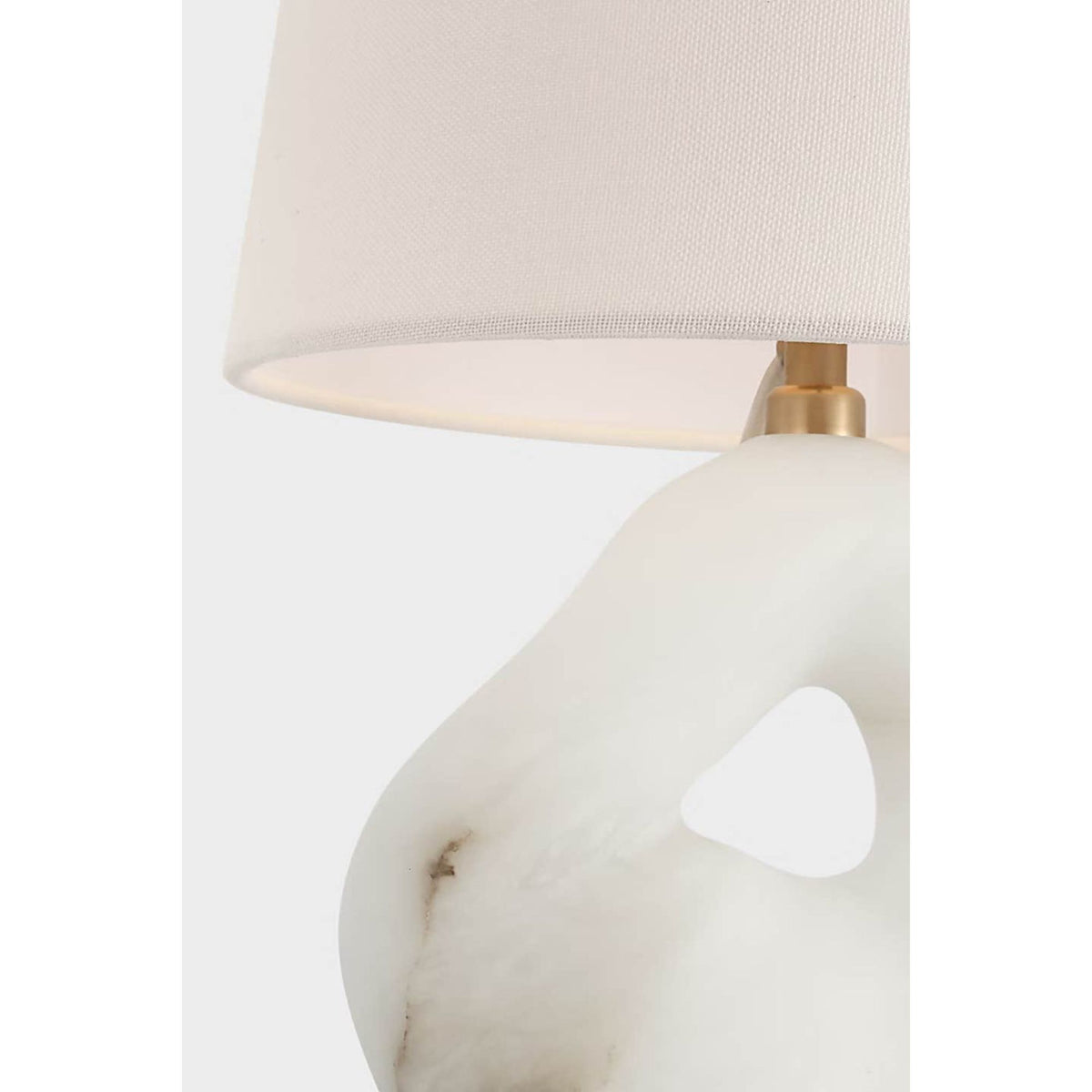 AERIN Adria 16" Table Lamp in Alabaster with Linen Shade W9" x H16"