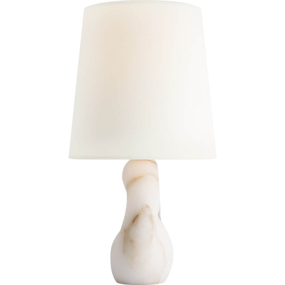 AERIN Adria 16" Table Lamp in Alabaster with Linen Shade W9" x H16"