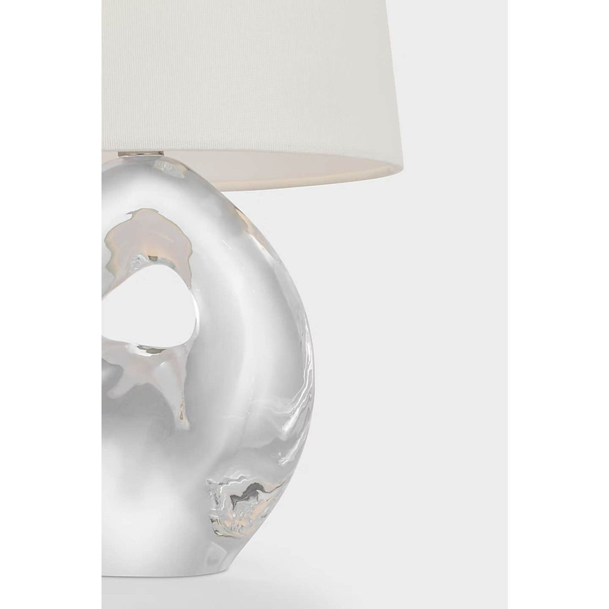 AERIN Adria 16" Cordless Table Lamp in Crystal with Linen Shade W9" x H16"