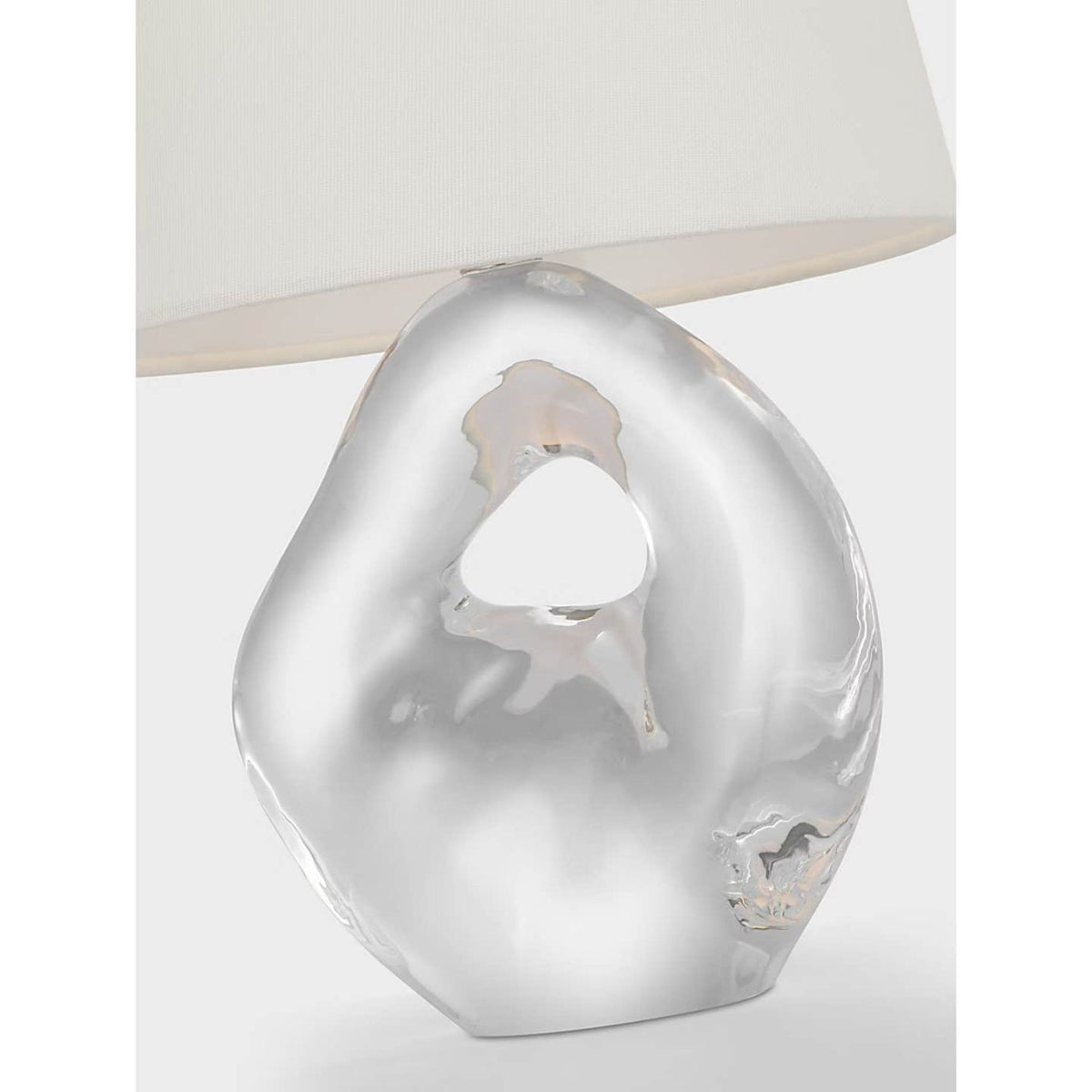 AERIN Adria 16" Cordless Table Lamp in Crystal with Linen Shade W9" x H16"