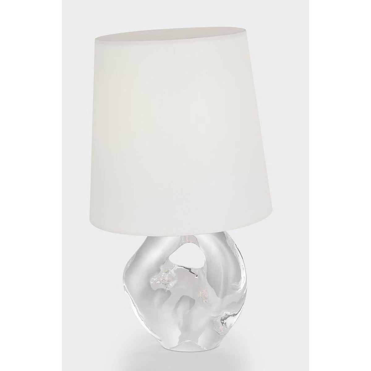 AERIN Adria 16" Cordless Table Lamp in Crystal with Linen Shade W9" x H16"