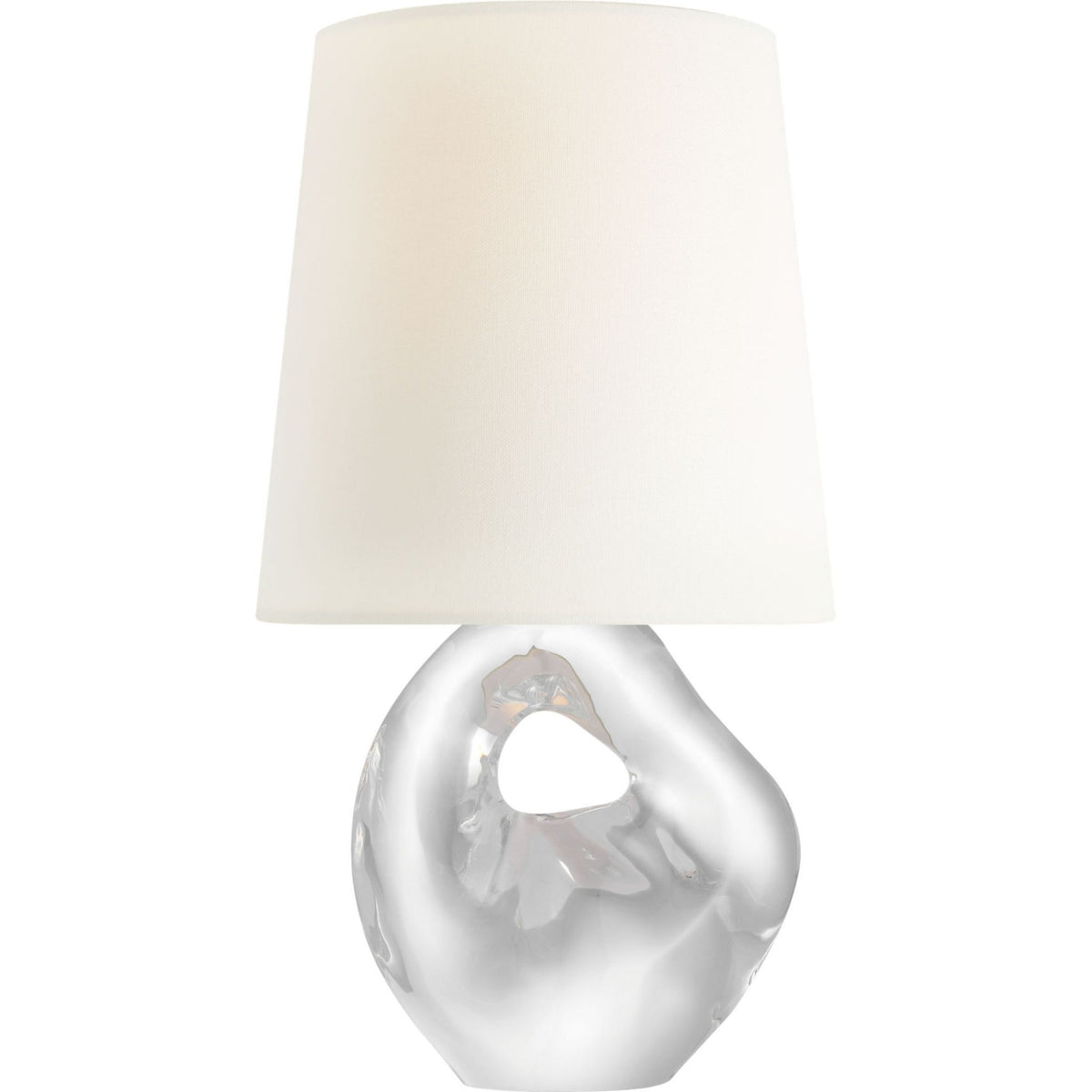 AERIN Adria 16" Cordless Table Lamp in Crystal with Linen Shade W9" x H16"