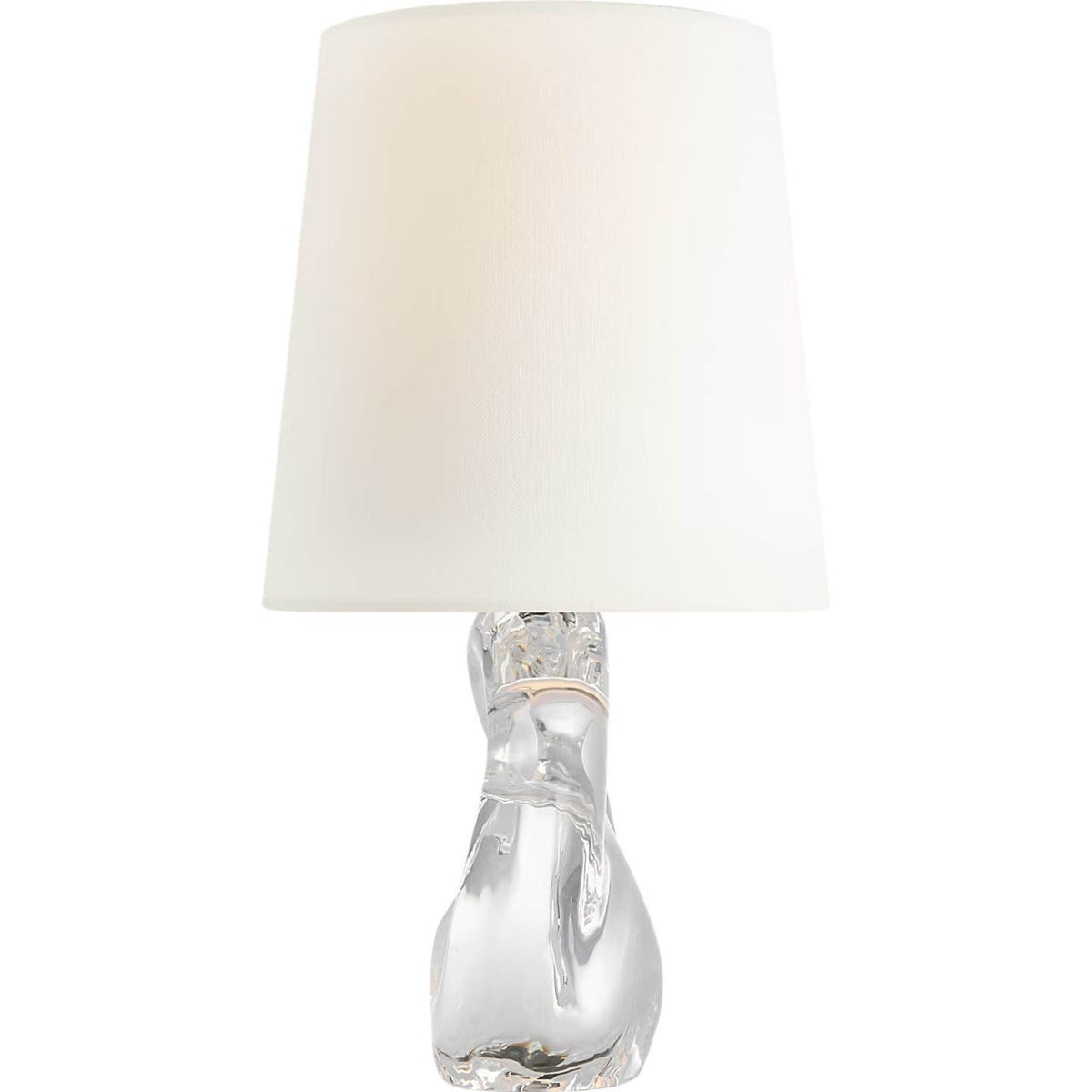 AERIN Adria 16" Cordless Table Lamp in Crystal with Linen Shade W9" x H16"
