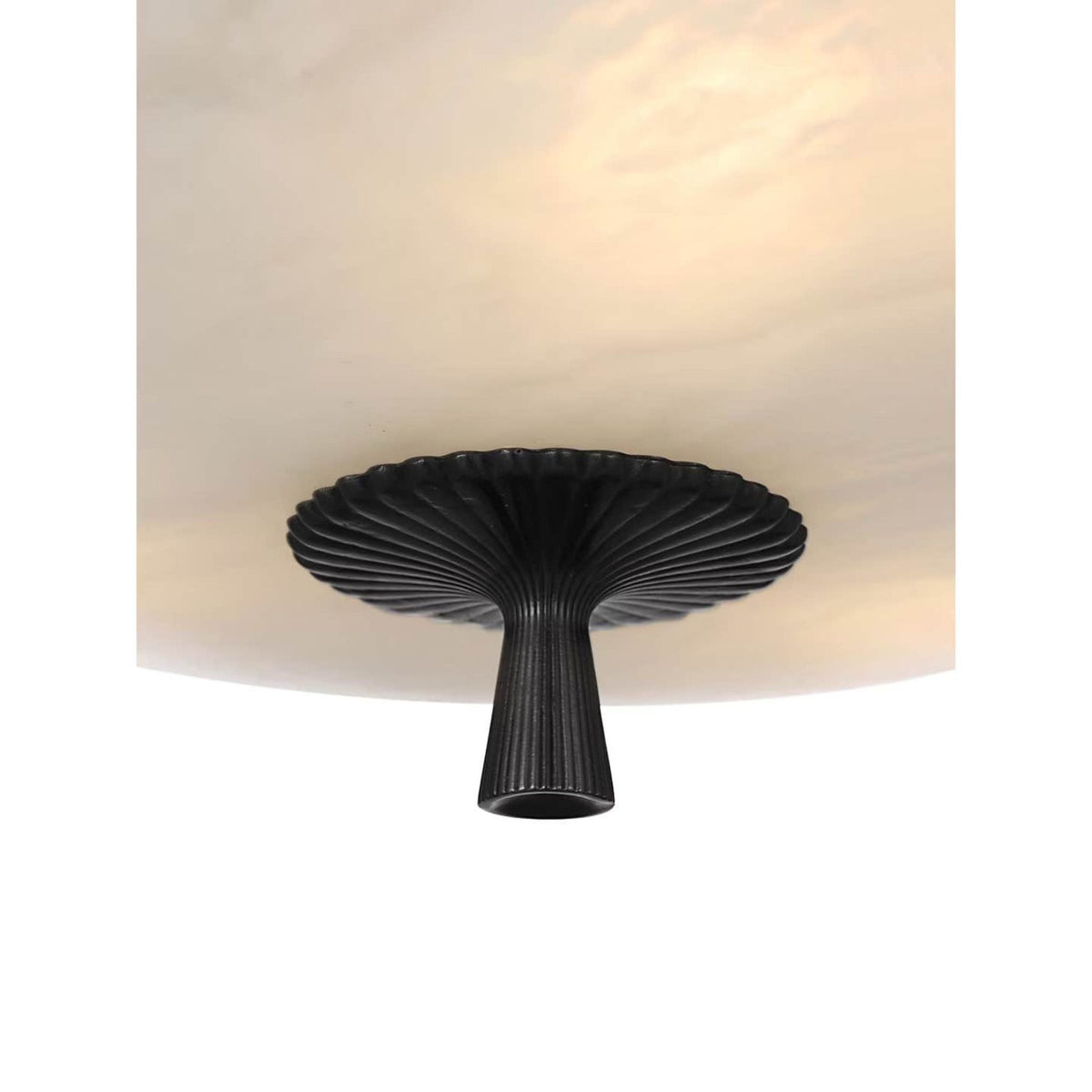 AERIN Pascal 14" Bowl Semi-Flush Mount in Bronze with Alabaster W14" x H8.25"