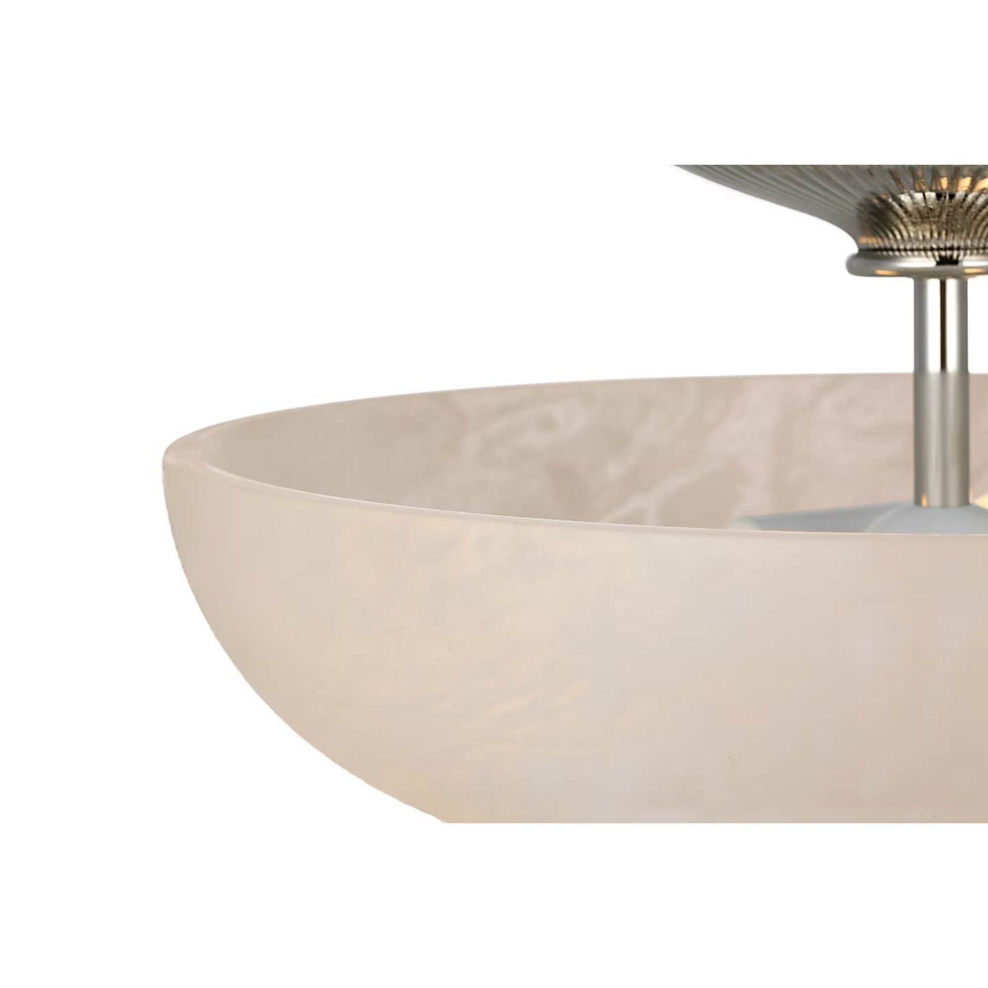 AERIN Pascal 14" Bowl Semi-Flush Mount in Polished Nickel with Alabaster W14" x H8.25"