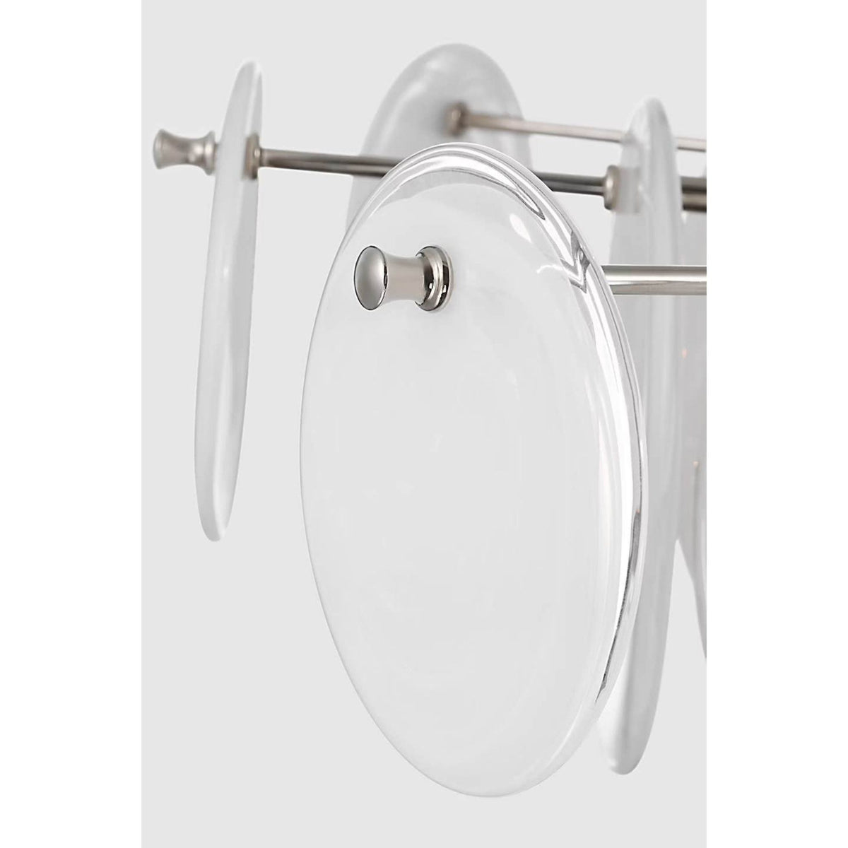 AERIN Loire Grande Flush Mount in Polished Nickel with White Strie Glass W34" x H16.5"