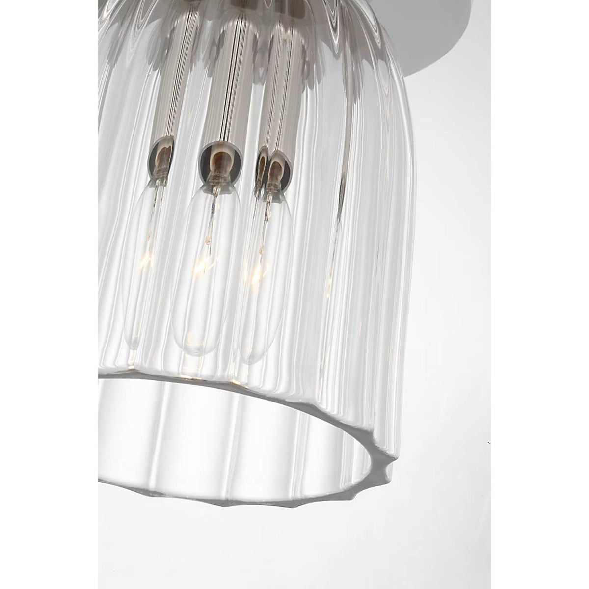 AERIN Asalea 5" Solitaire Flush Mount in Polished Nickel with Clear Glass W4.5" x H6.5"